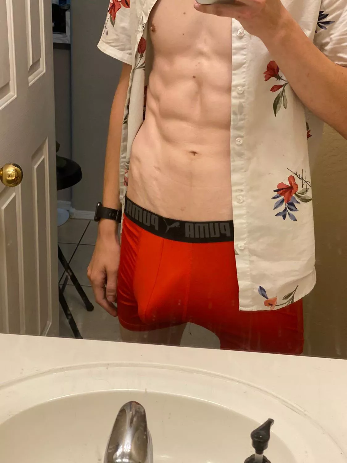 Bright red boxers