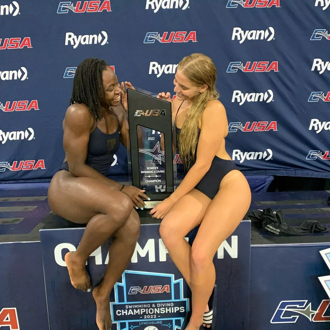 British Virgin Islander swimmer Ellinah Phillip and American swimmer Delaney Biro