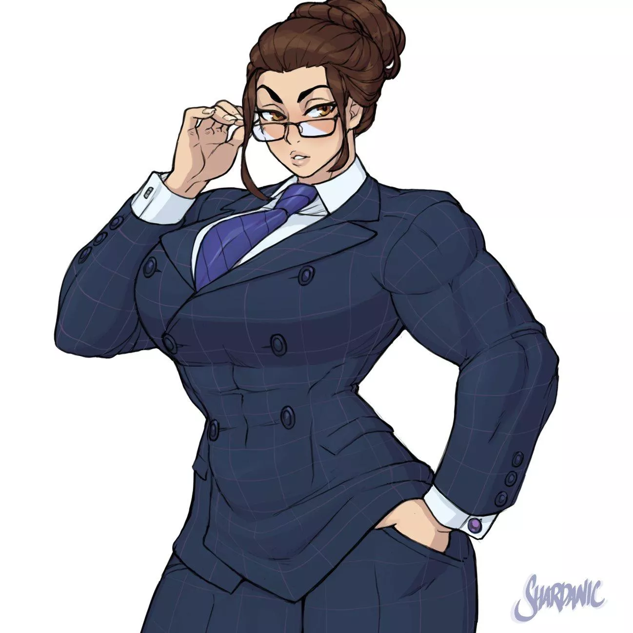 Buff Business Lady.(@Shardanic_Art)