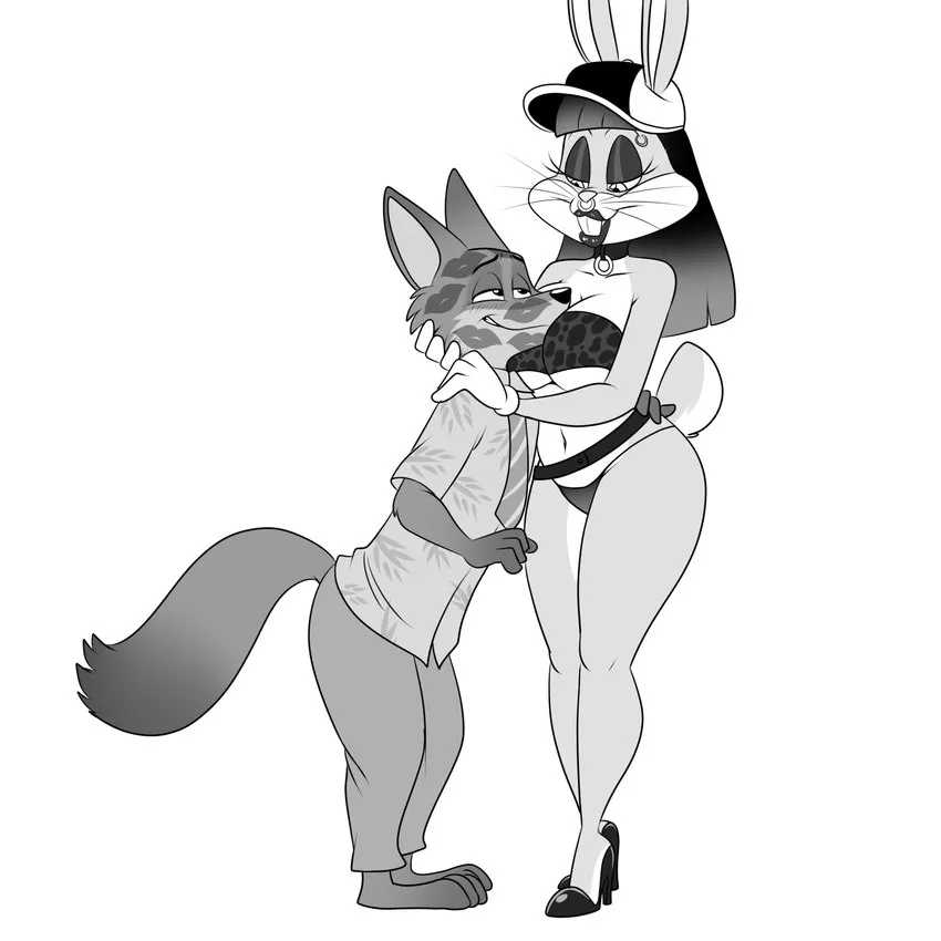 Bugs Bunny in drag is irresistible to Nick too. (LonBlueWolf)