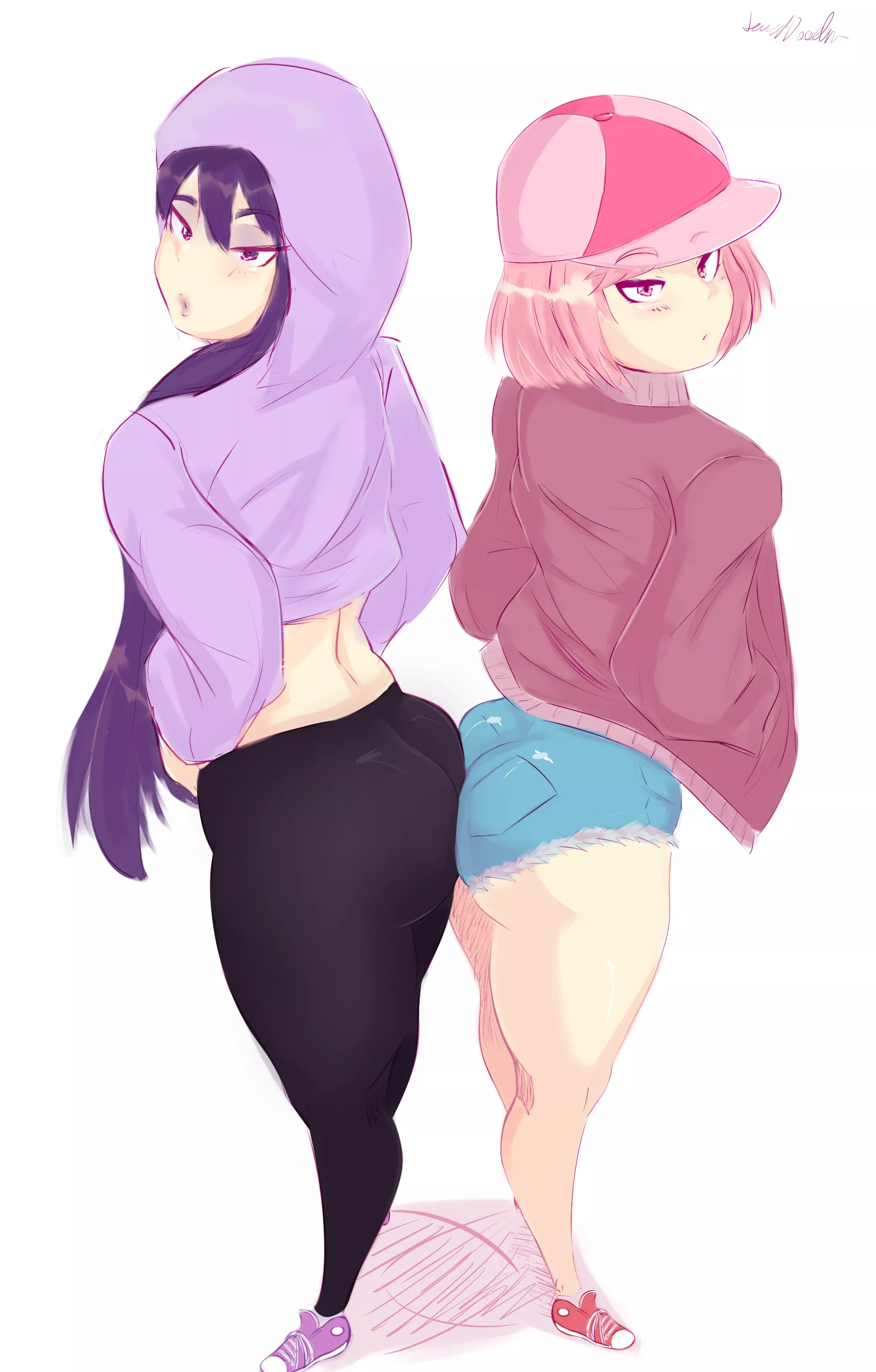 Bums touched together~ OwO