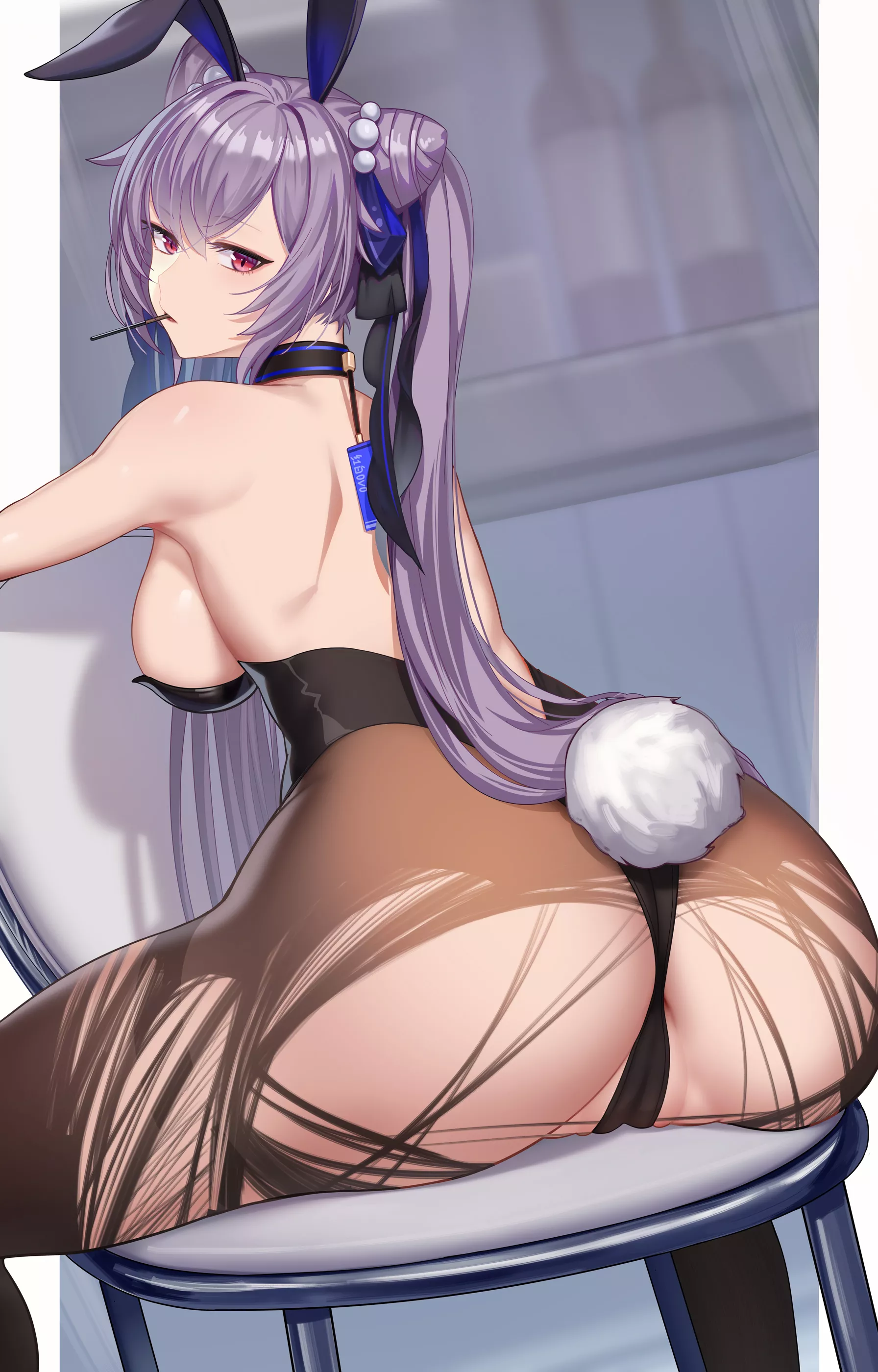 Bunny Girl Keqing Torn Pantyhose Booty (Hong Bai ) [Genshin Impact]