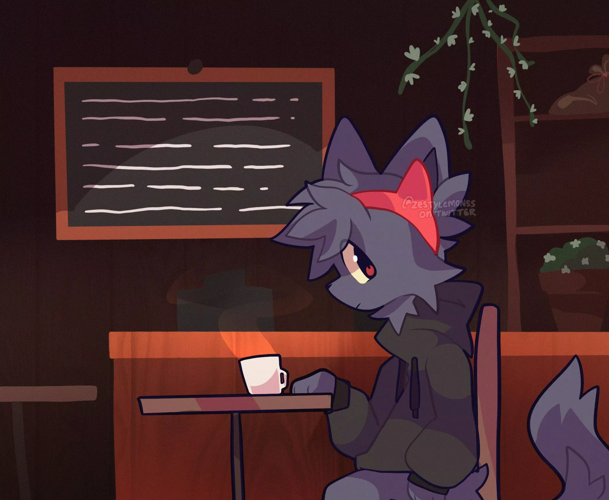 café [ art by me @zestylemonss on twitter ]