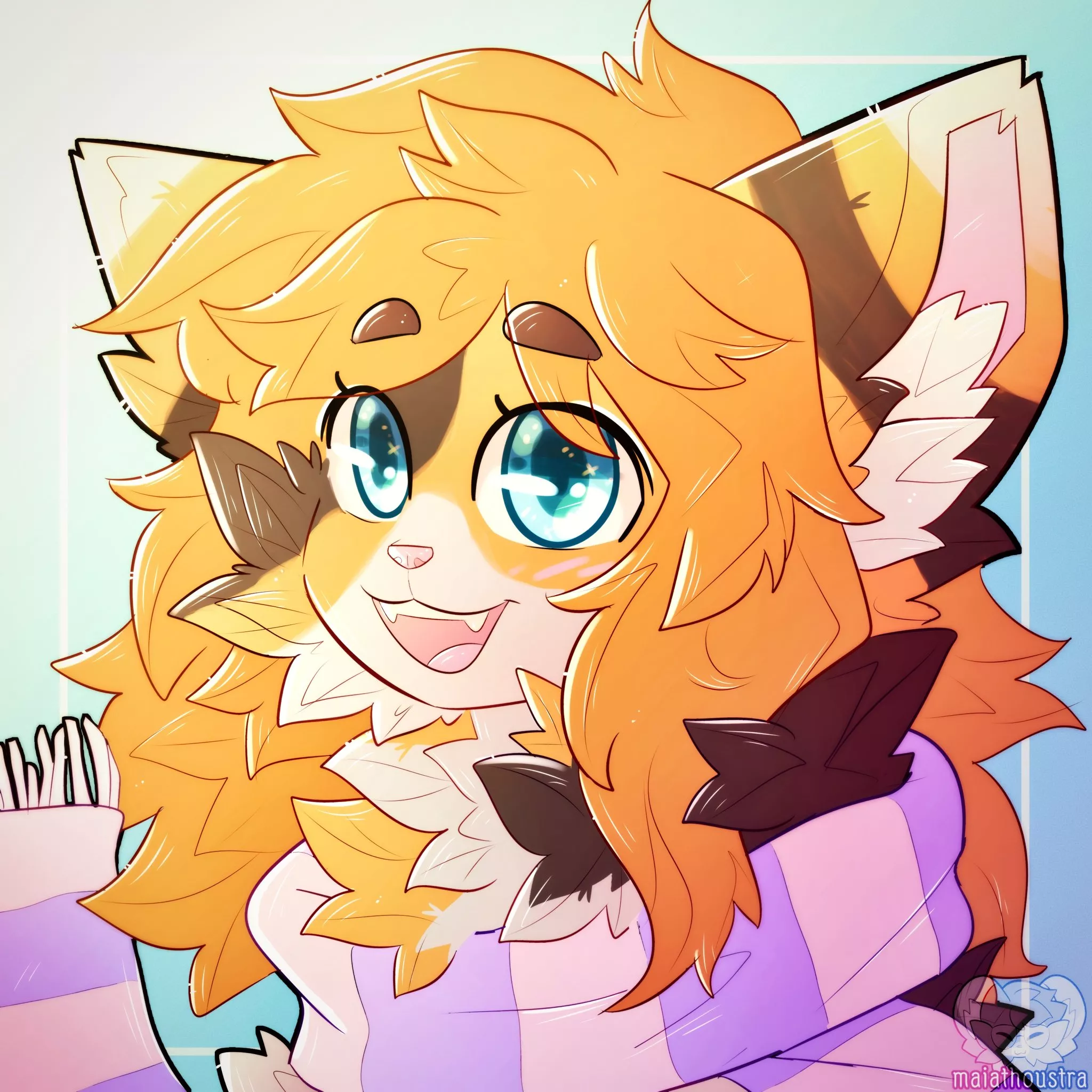 Calico cat ~ comm for Ell13, art by me @maiathoustra