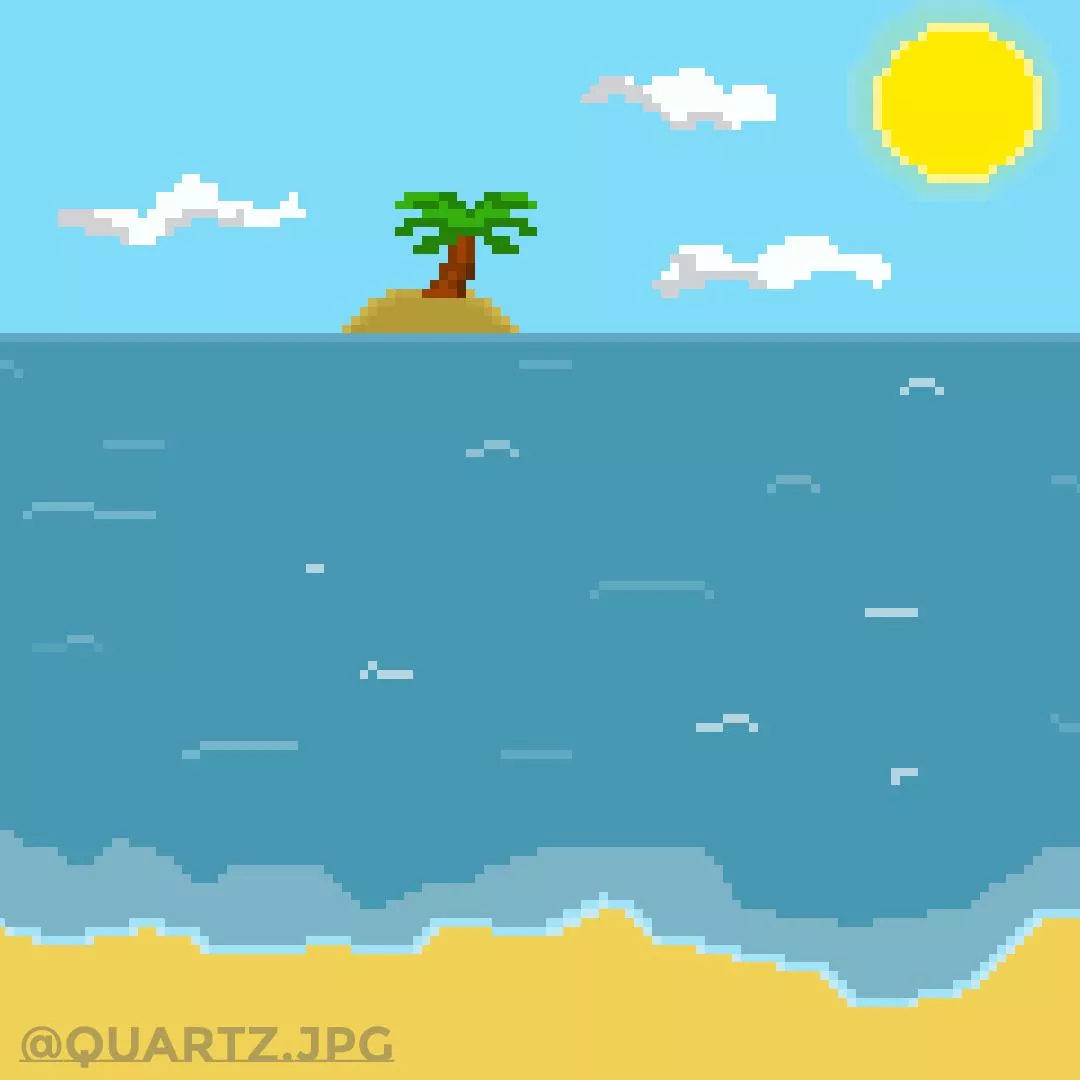 Calm Day on The Pixel Art Beach