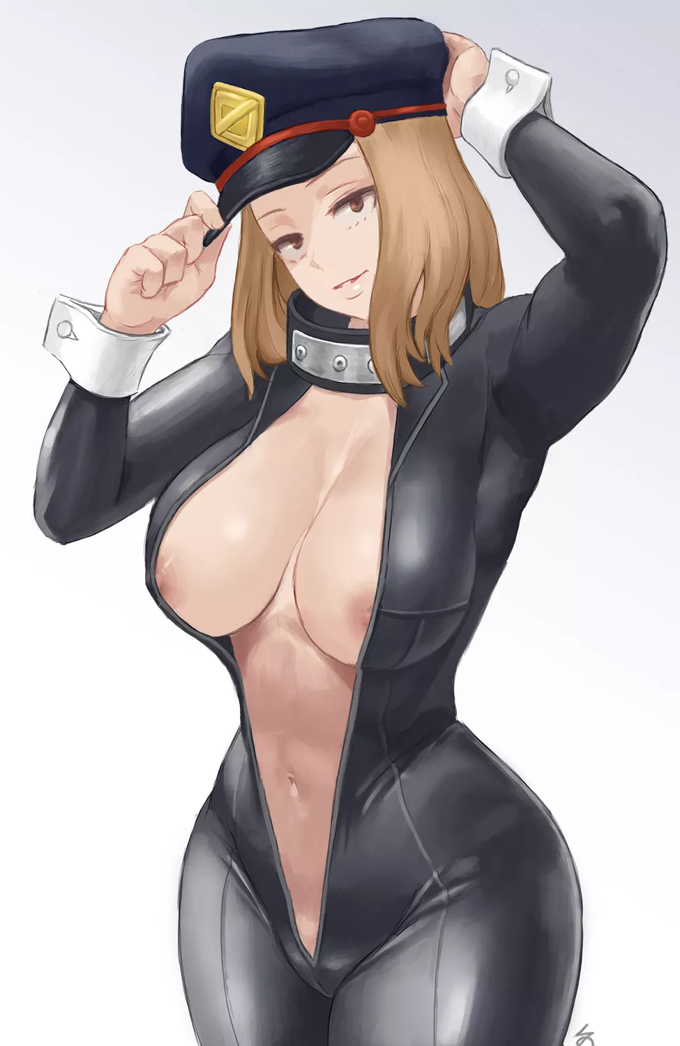 Camie Utsushimi Unzipped Suit Salute (Zefrableu) [My Hero Acadmia]