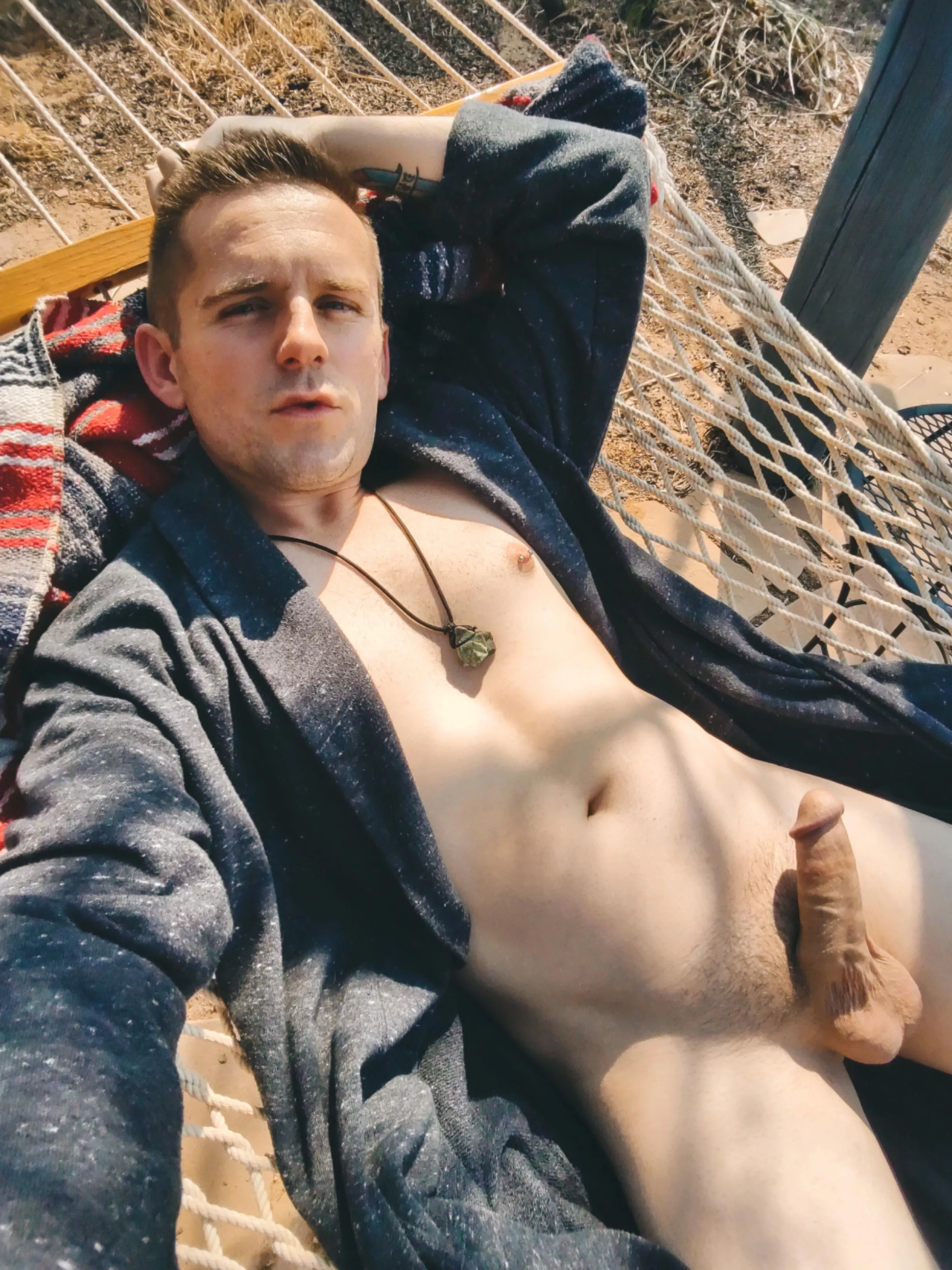 Camping is so much more fun with your cock out