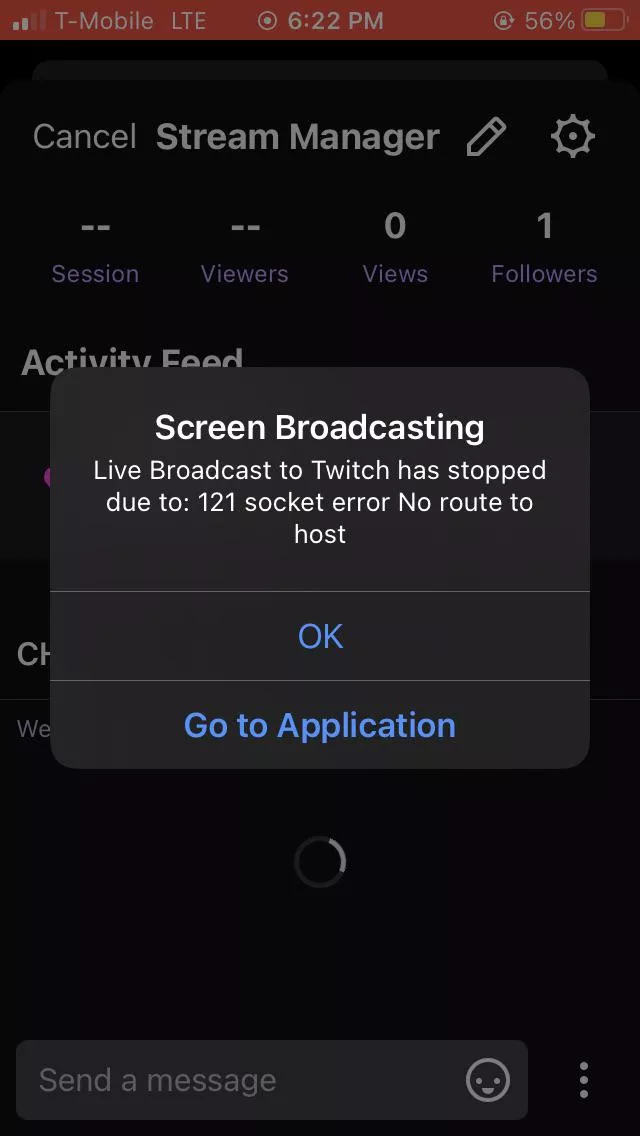 Can someone help me every time I try to livestream on twitch this pops up