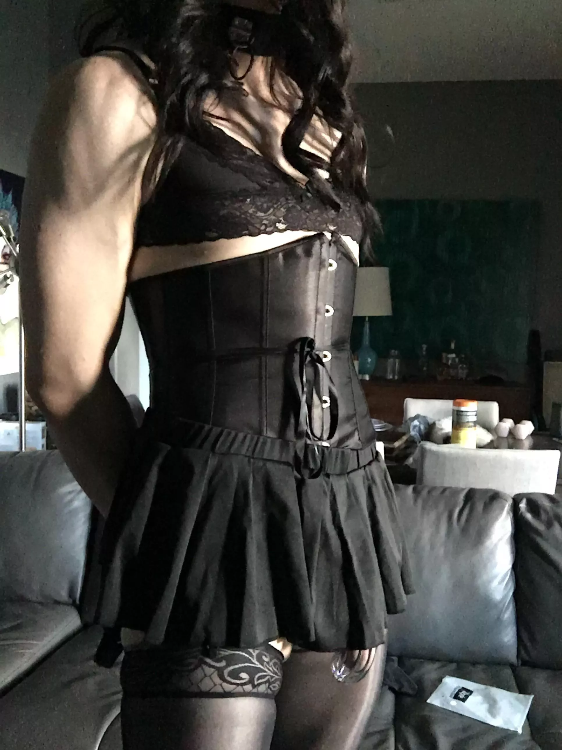 Can you see my caged clit poking out from under this tiny skirt?