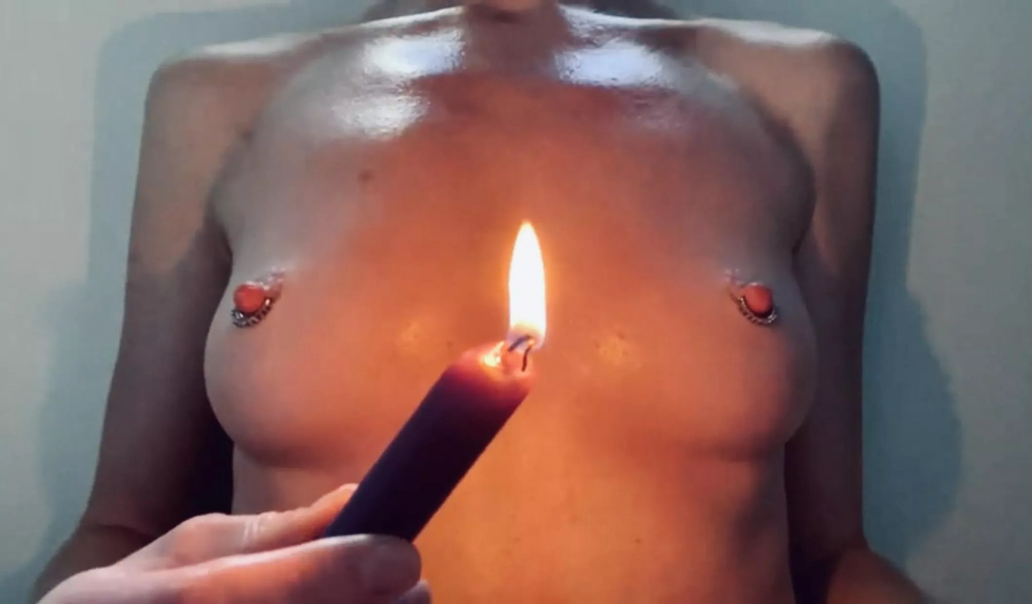 Candle lit cute nipples