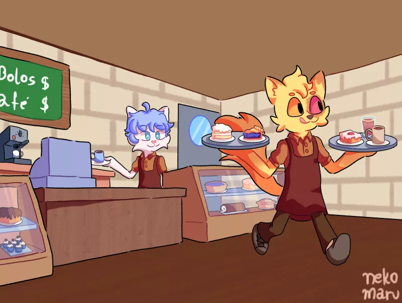 Cat Cafe [art by me]