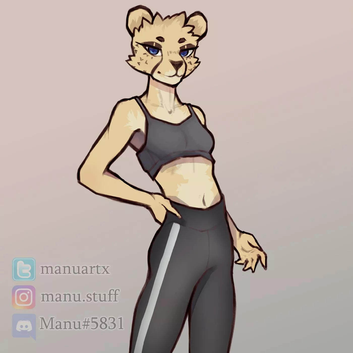 Cheetah doodle! [art by me, @manuartx on twitter]