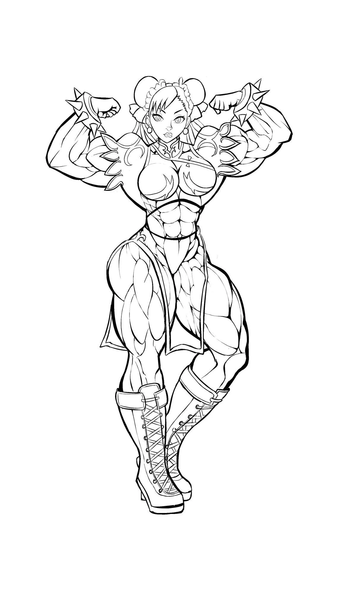 Chun-Li flexing WIP(@joijiman)[Street Fighter]