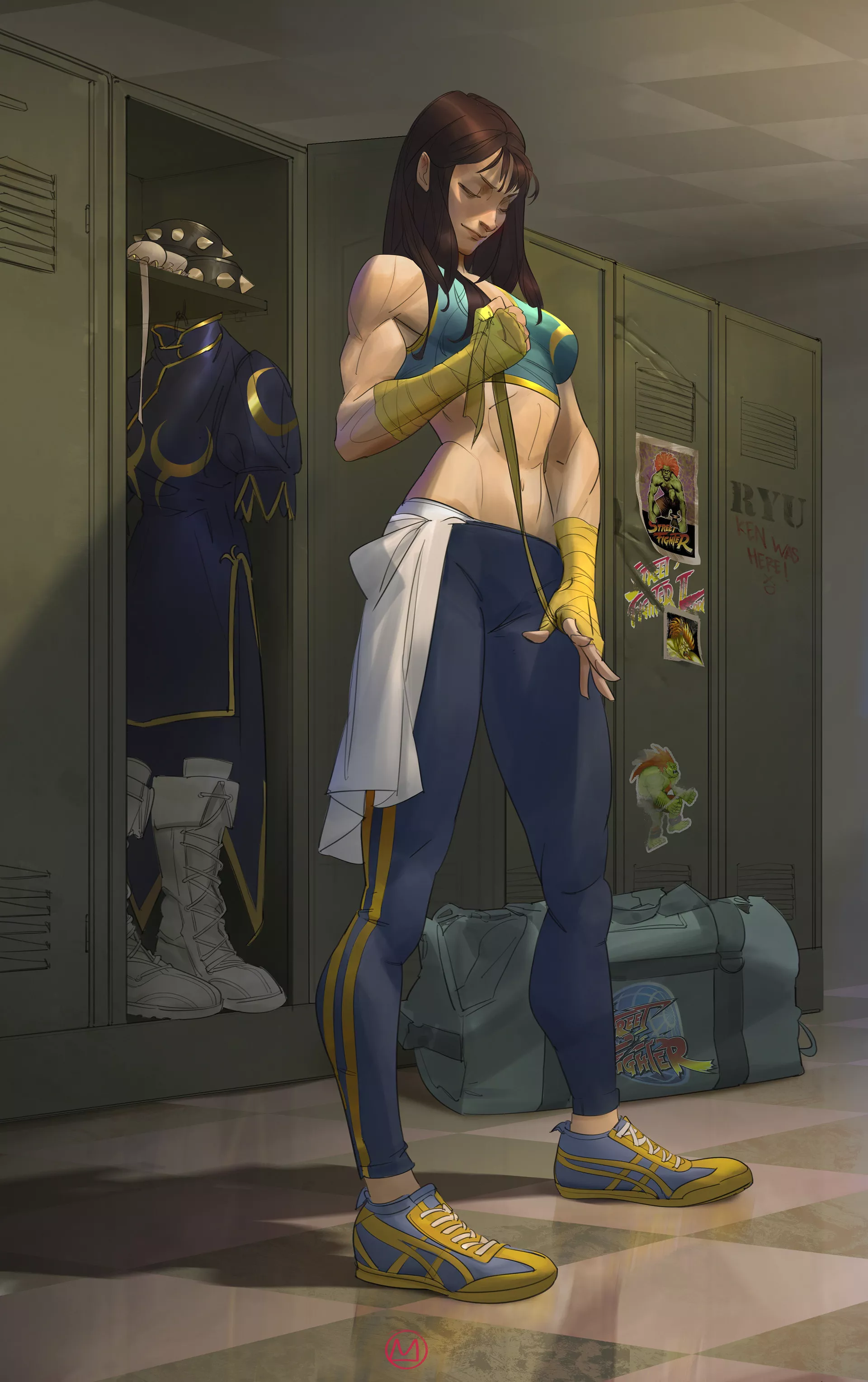 Chun-Li Getting ready at the gym by 