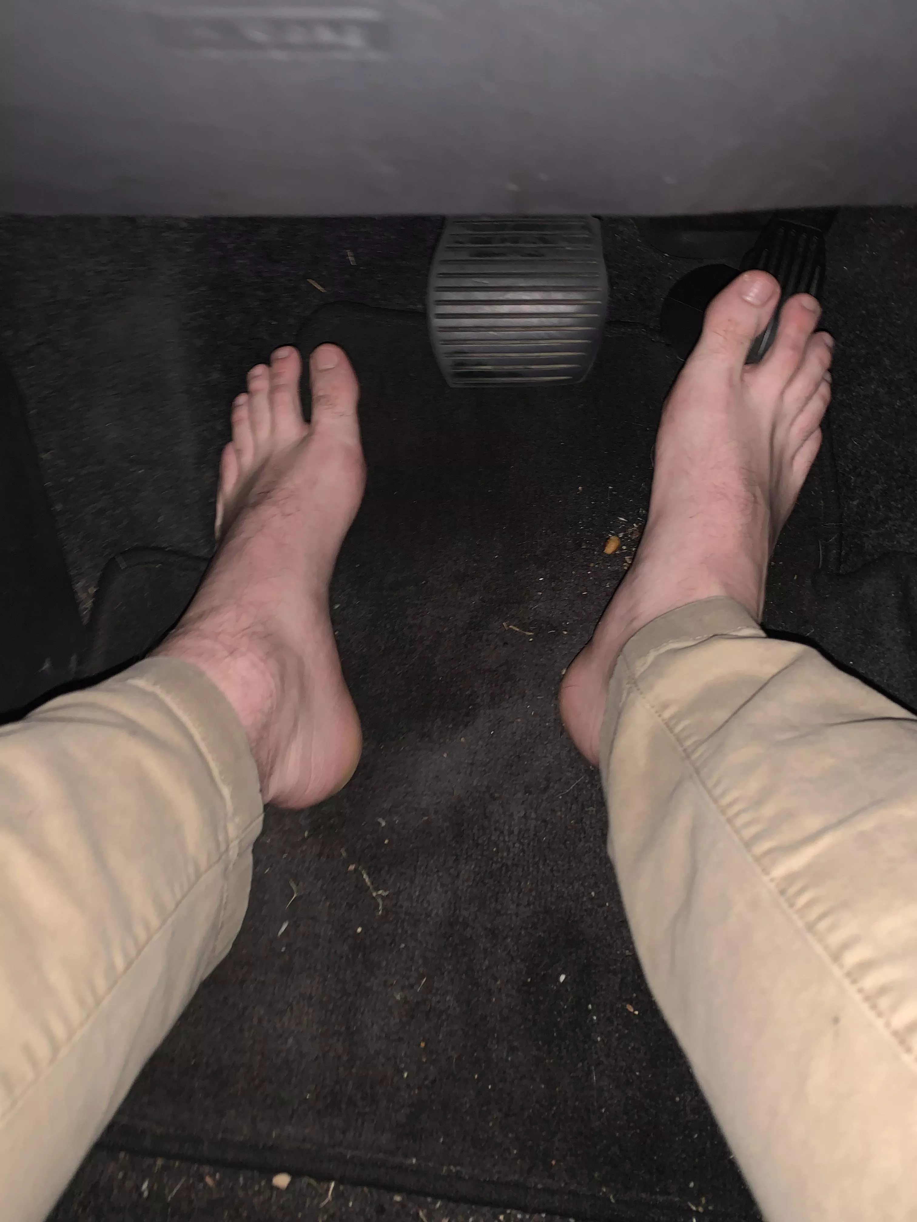 Clean feet, dirty floor while driving