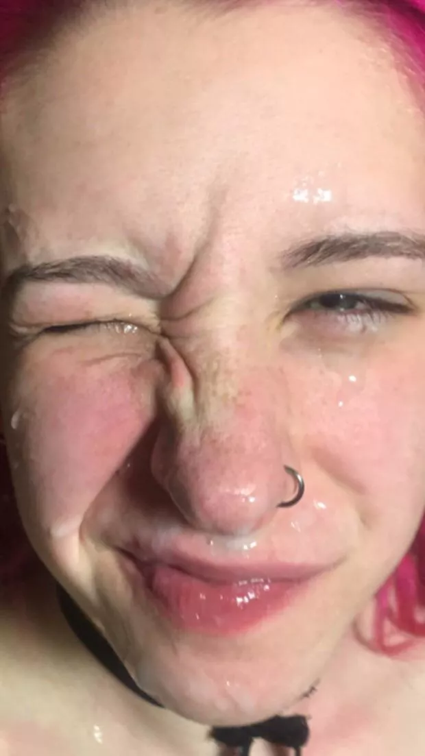 Close up cum wink