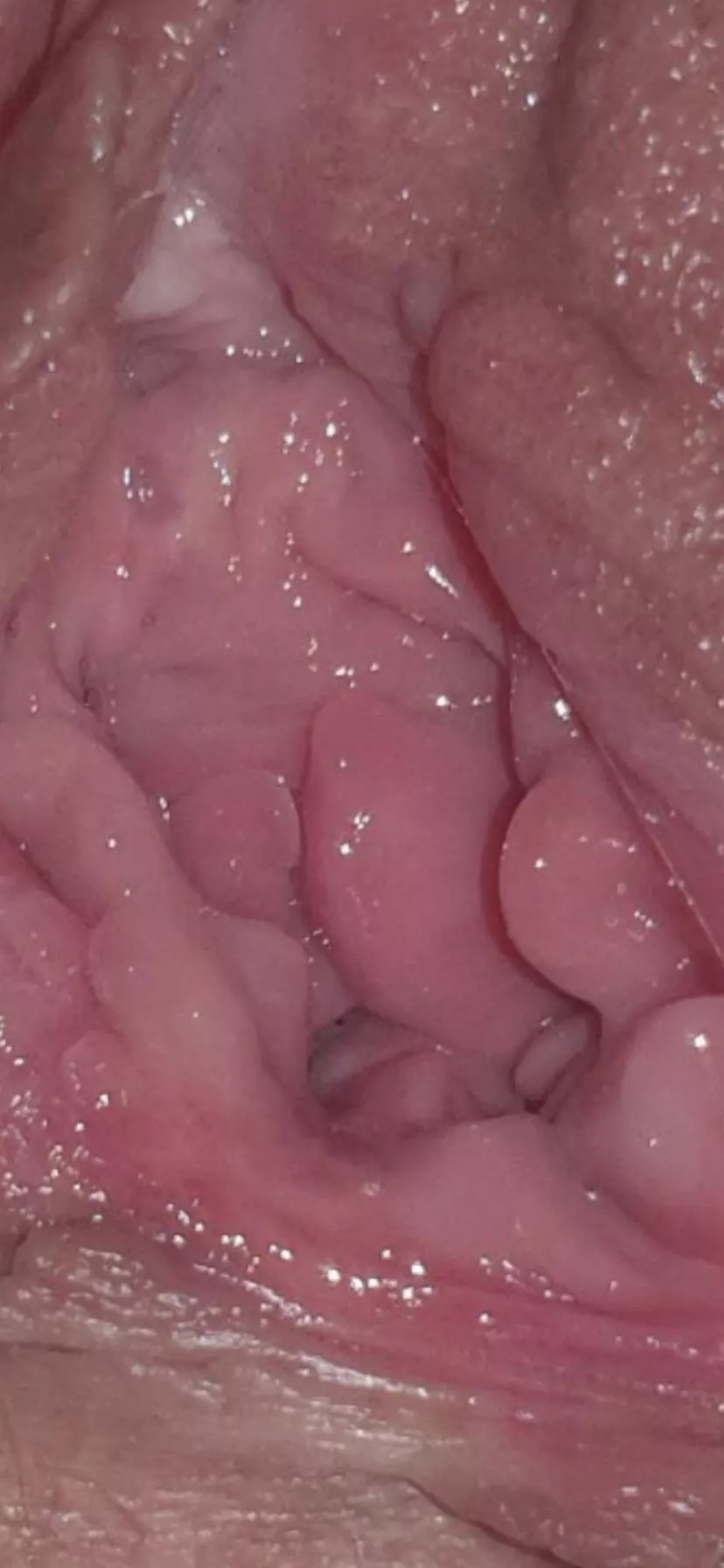 Close up of my girl’s wet pussy spread before round 2 this morning 👌🏻💦