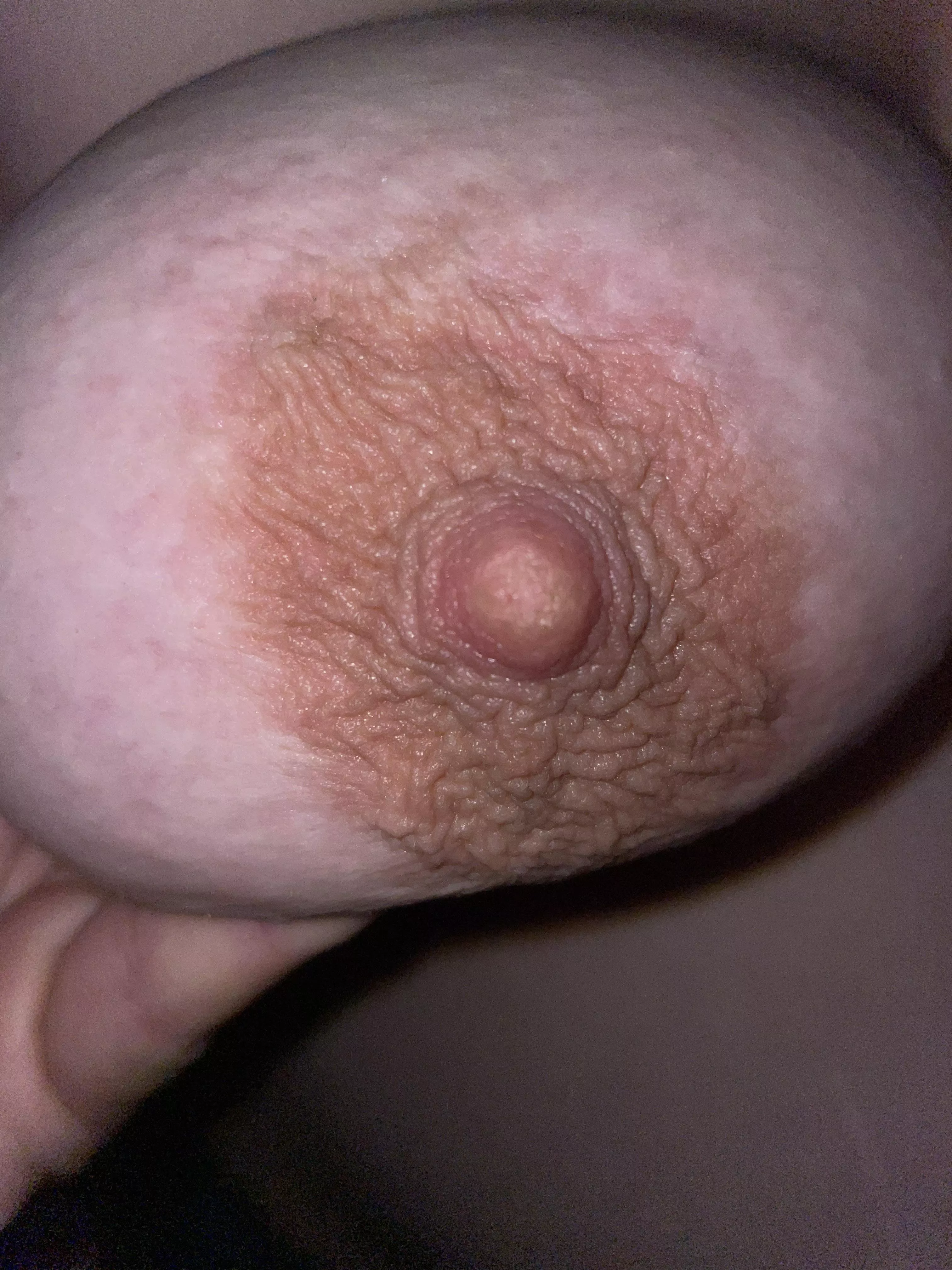 Closeup of wifeys nipple, she is 21 weeks preggo.