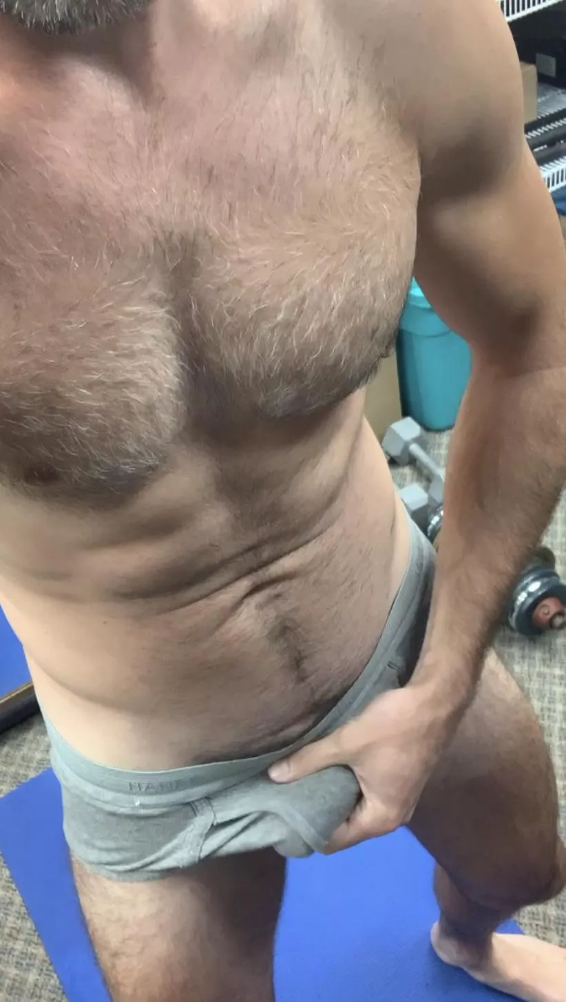 Cock outline at the gym (the best part about working out after hours).