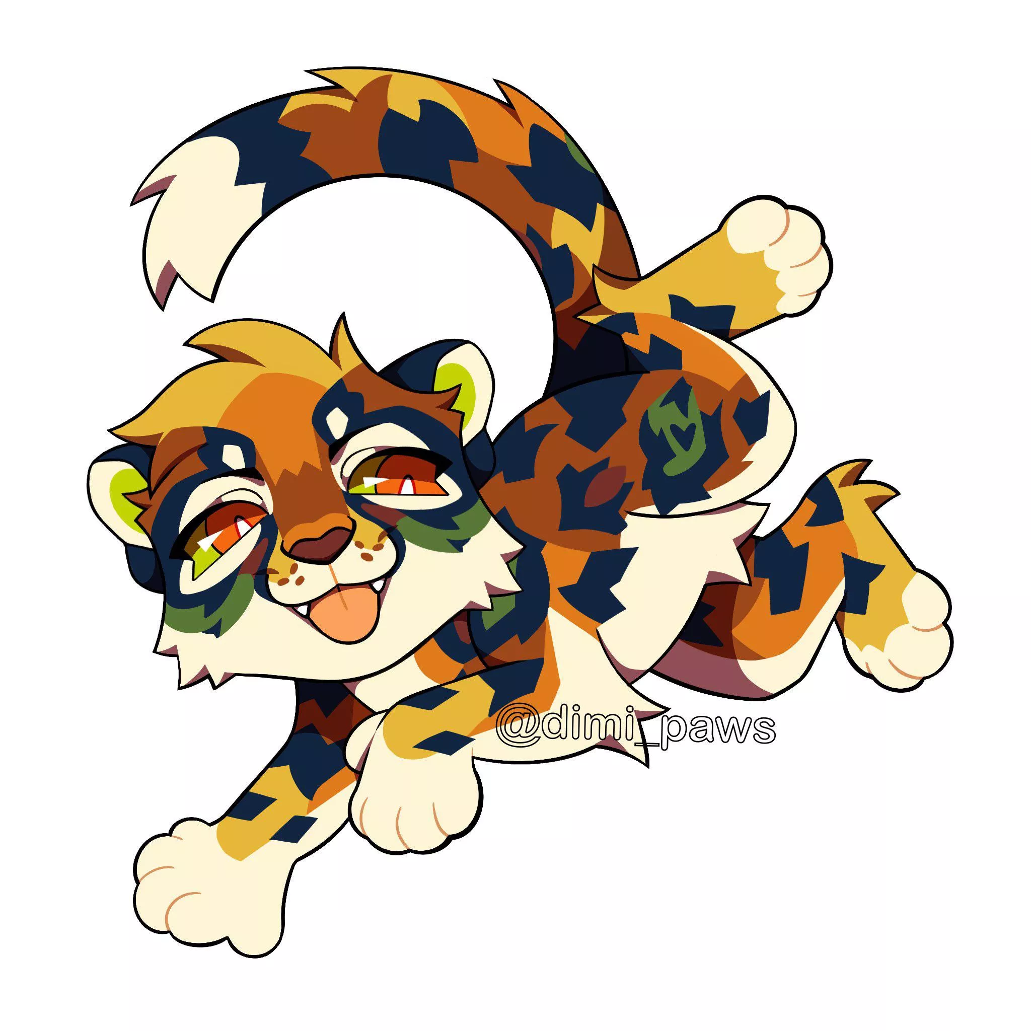 colorful chibi commission ;w;