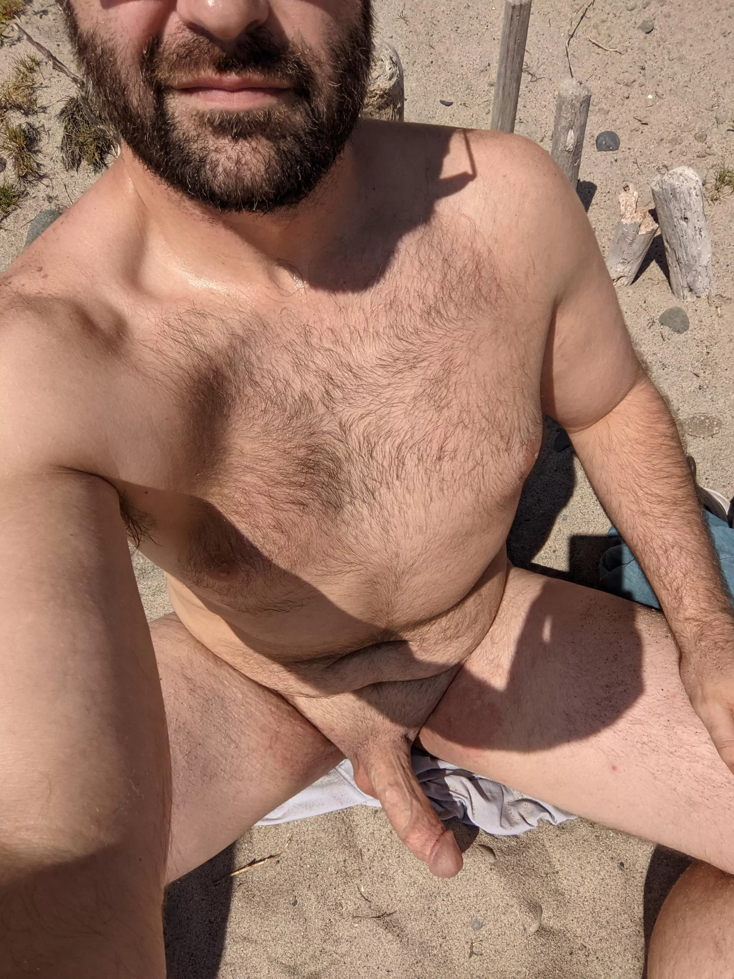 Come cuddle and stroke my chest hair on the beach?