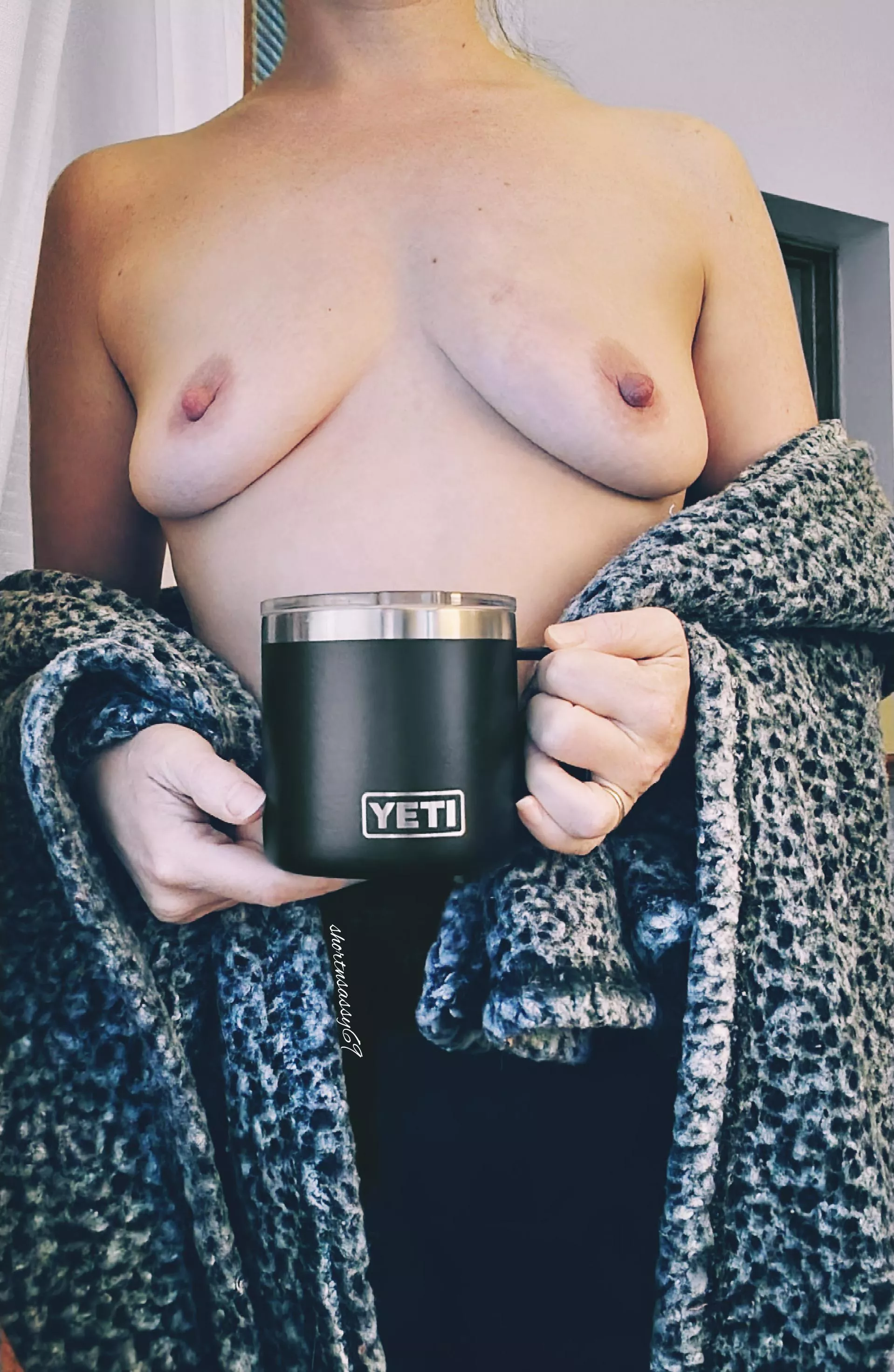 Comfy blanket and hot coffee on this cold, snowy morning. Where are you spring?