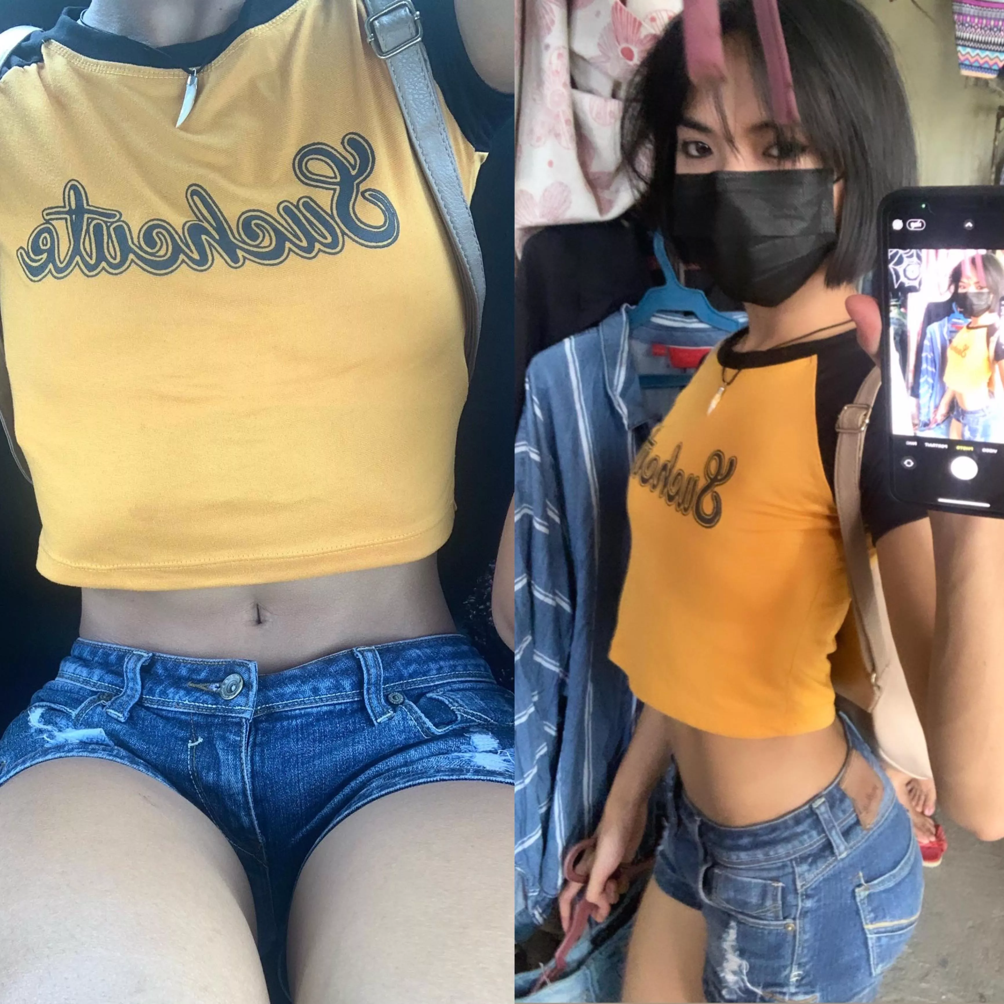 croptop wt denim short is the best combo trust me :p