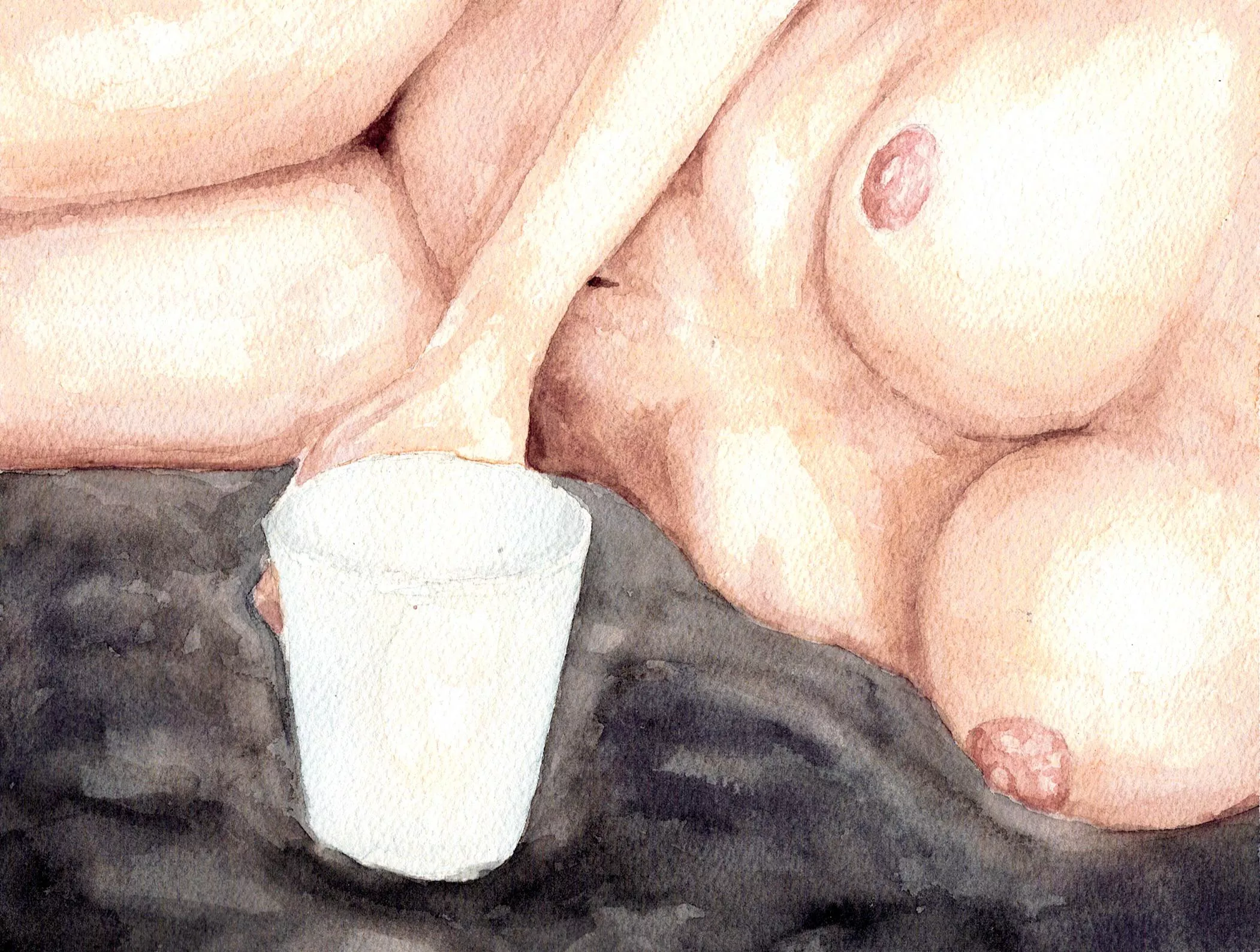 cup, by me, watercolor, 2022