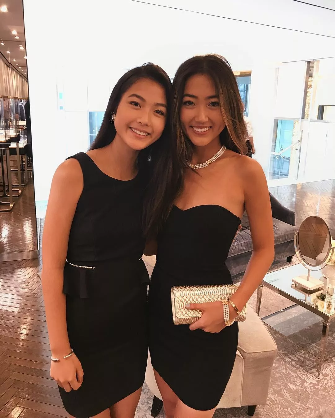 Cute Asians in Black Dresses