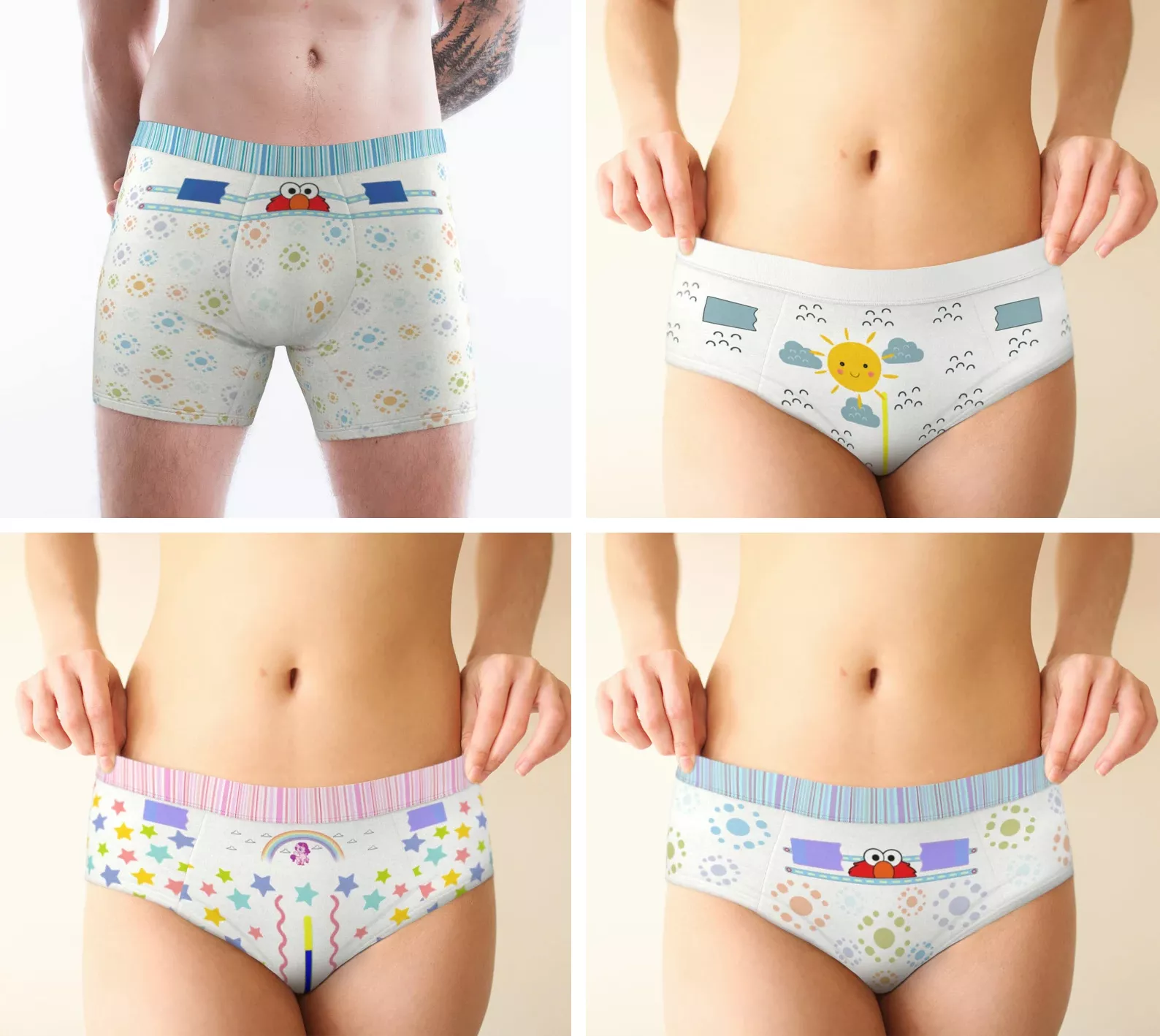 Cute diaper print underwear!