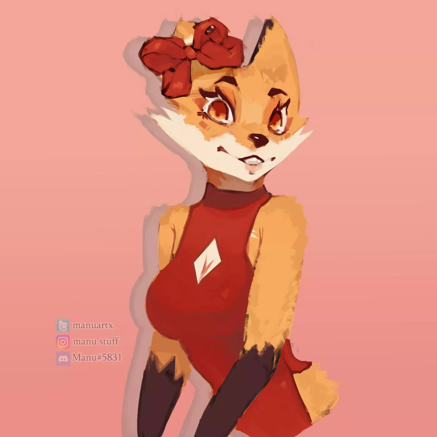 Cute fox girl [art by me @manuartx on twitter <3]