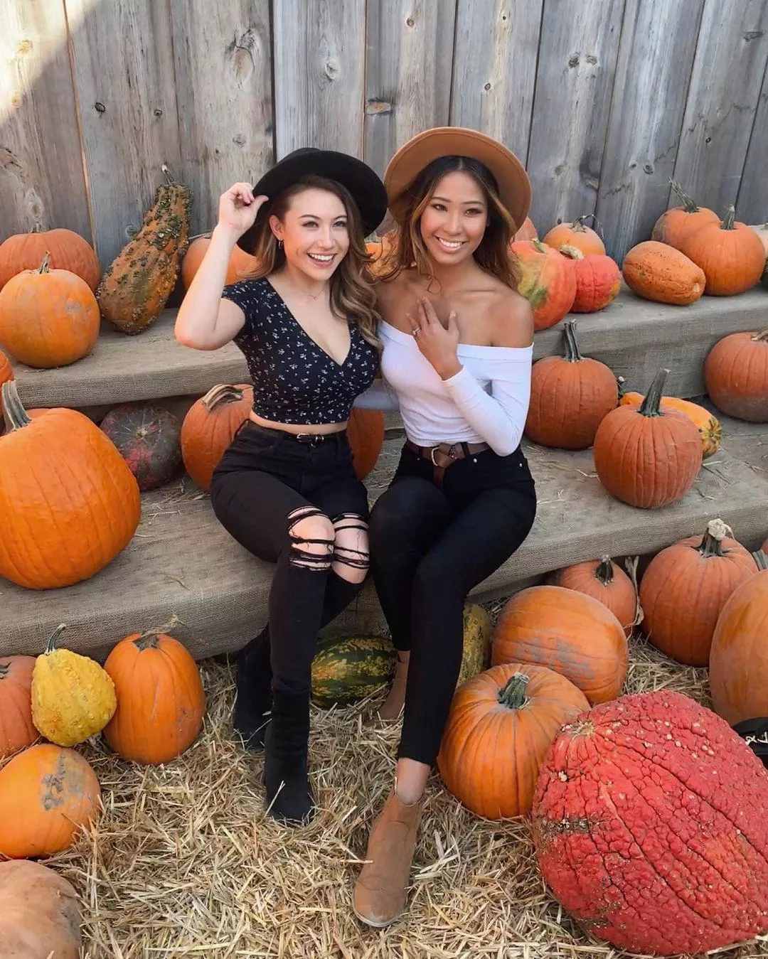 Cute Ladies at the Pumpkin Patch