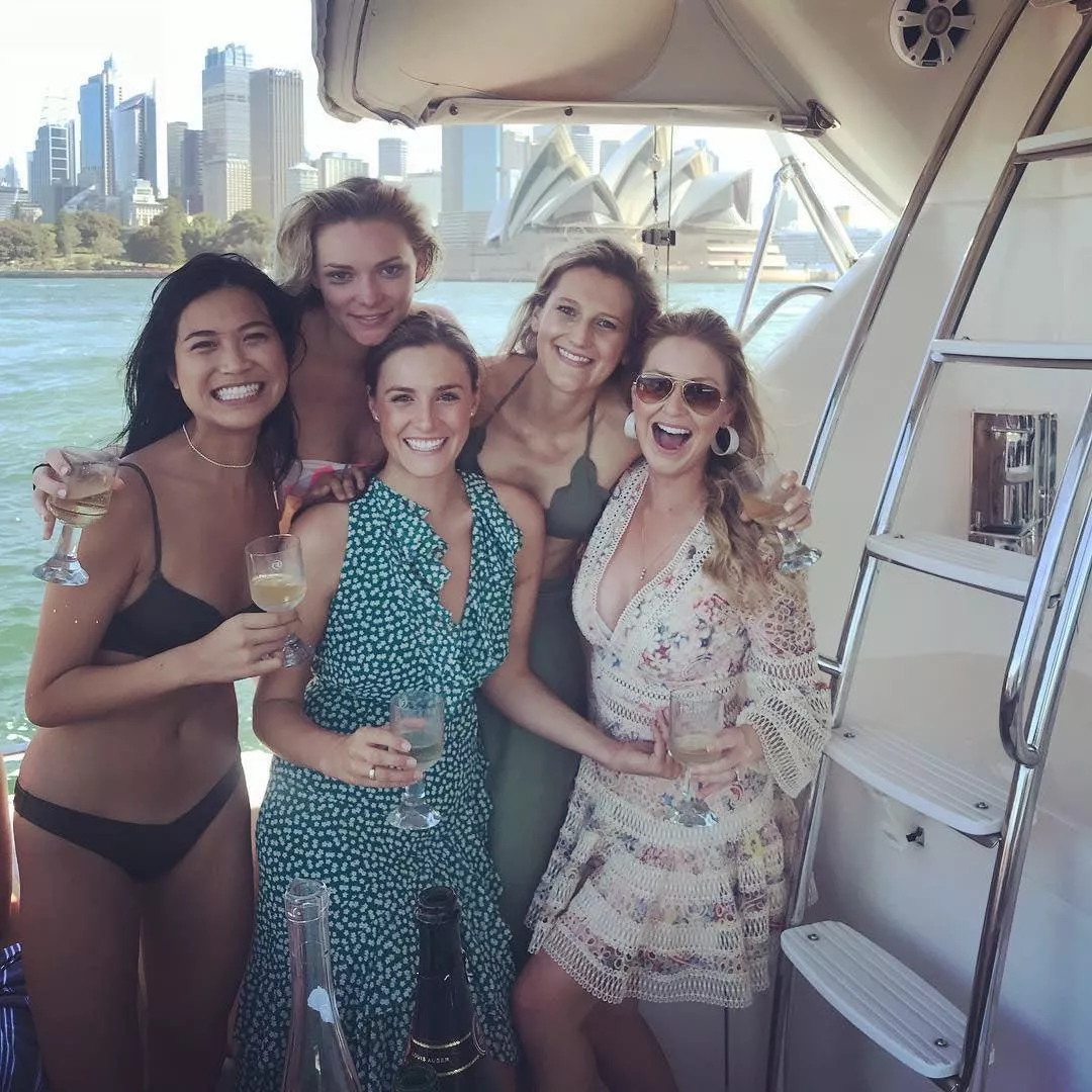 Cute Ladies on a Boat