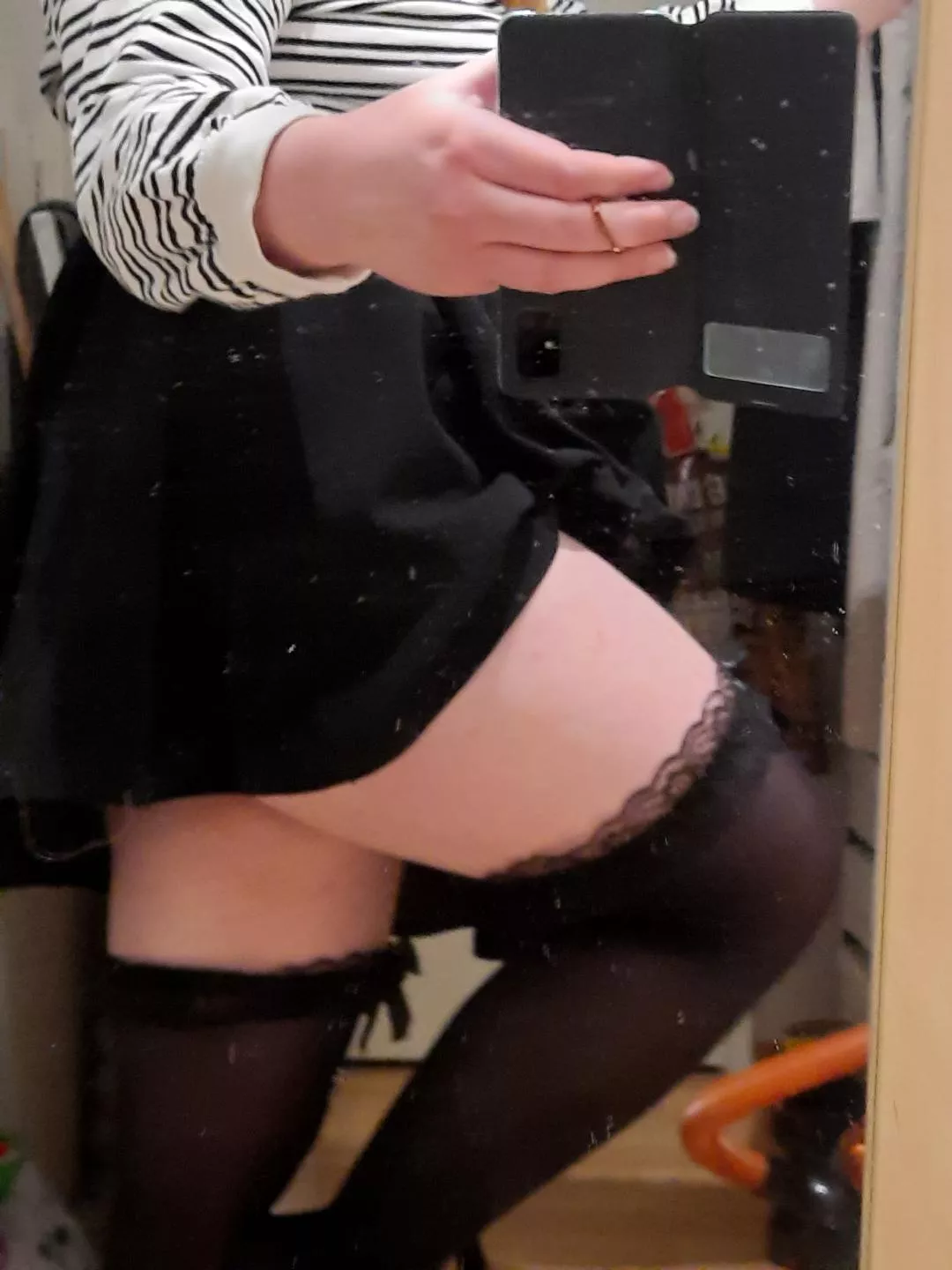 cute skirts and thigh highs <3