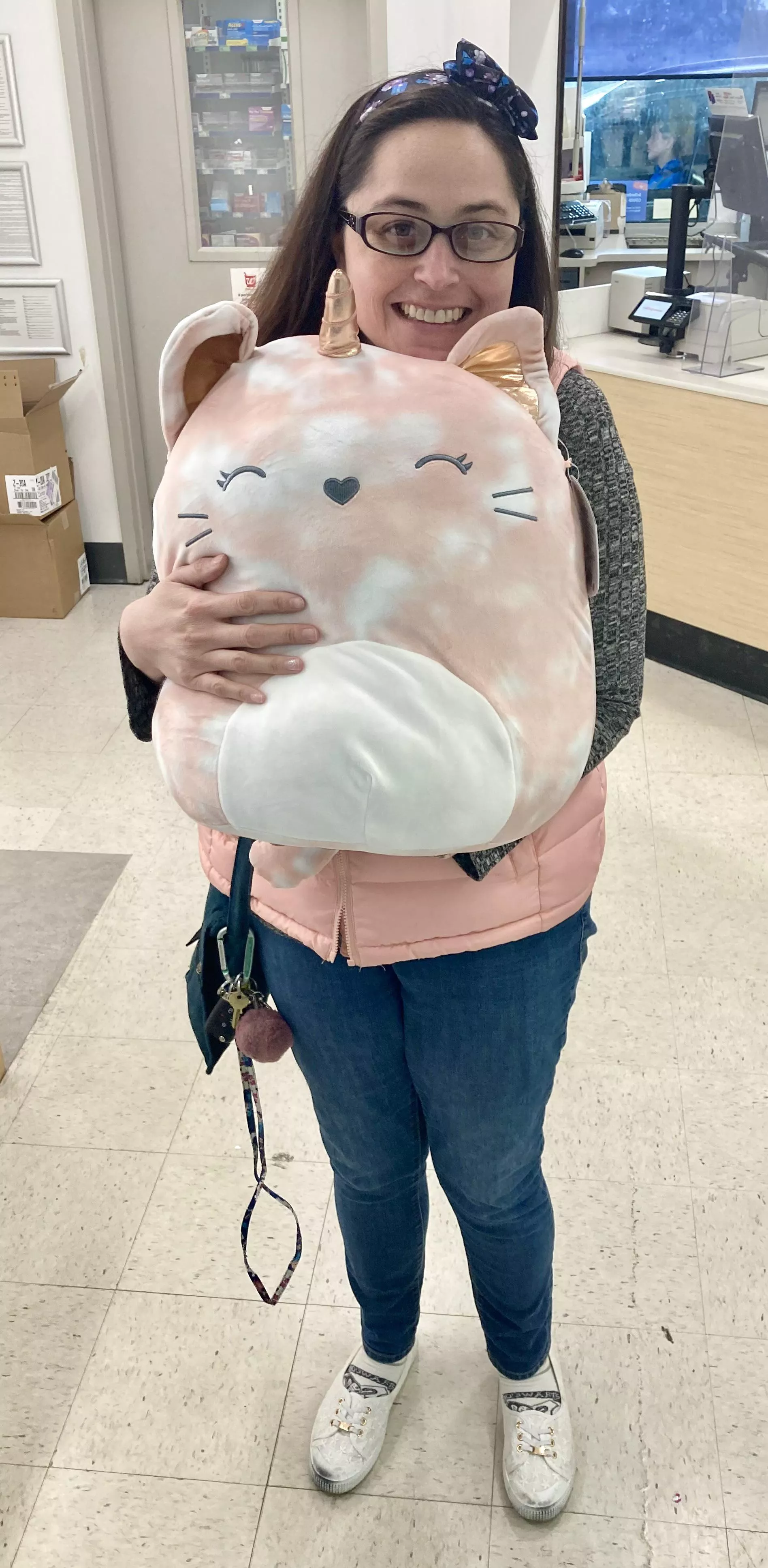 Daddy got me my first ever Squishmallow!! Her name is Dora and sheâ€™s perfect to cuddle up with!!! ðŸ¥°ðŸ¥°ðŸ¥°