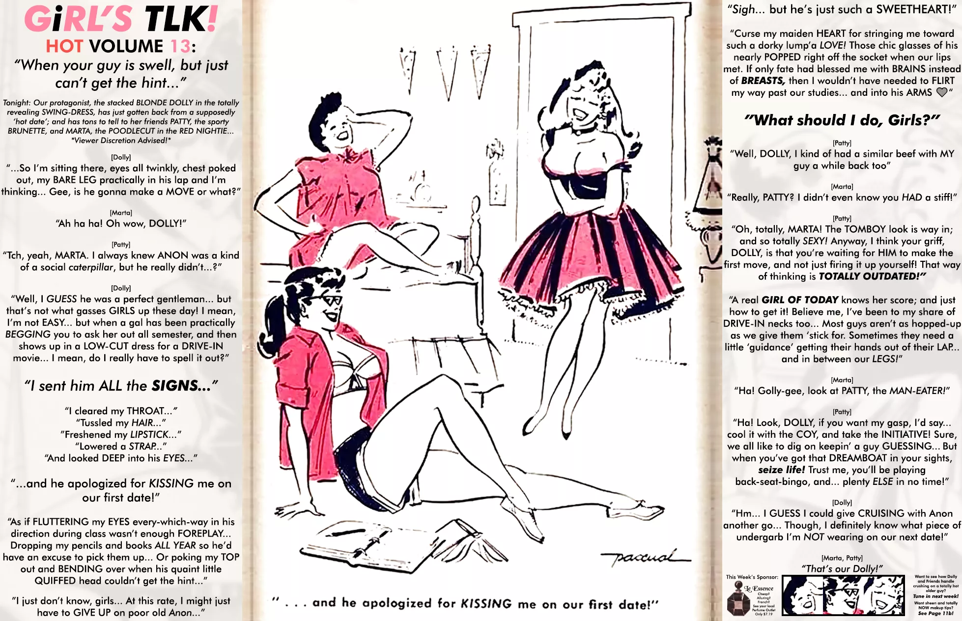 Damn, these old 1950s Girls' Magazines were complete filth... [Retro] [Pencil Sketch] [Sex Gossip/Innuendo] [50s Lingo]