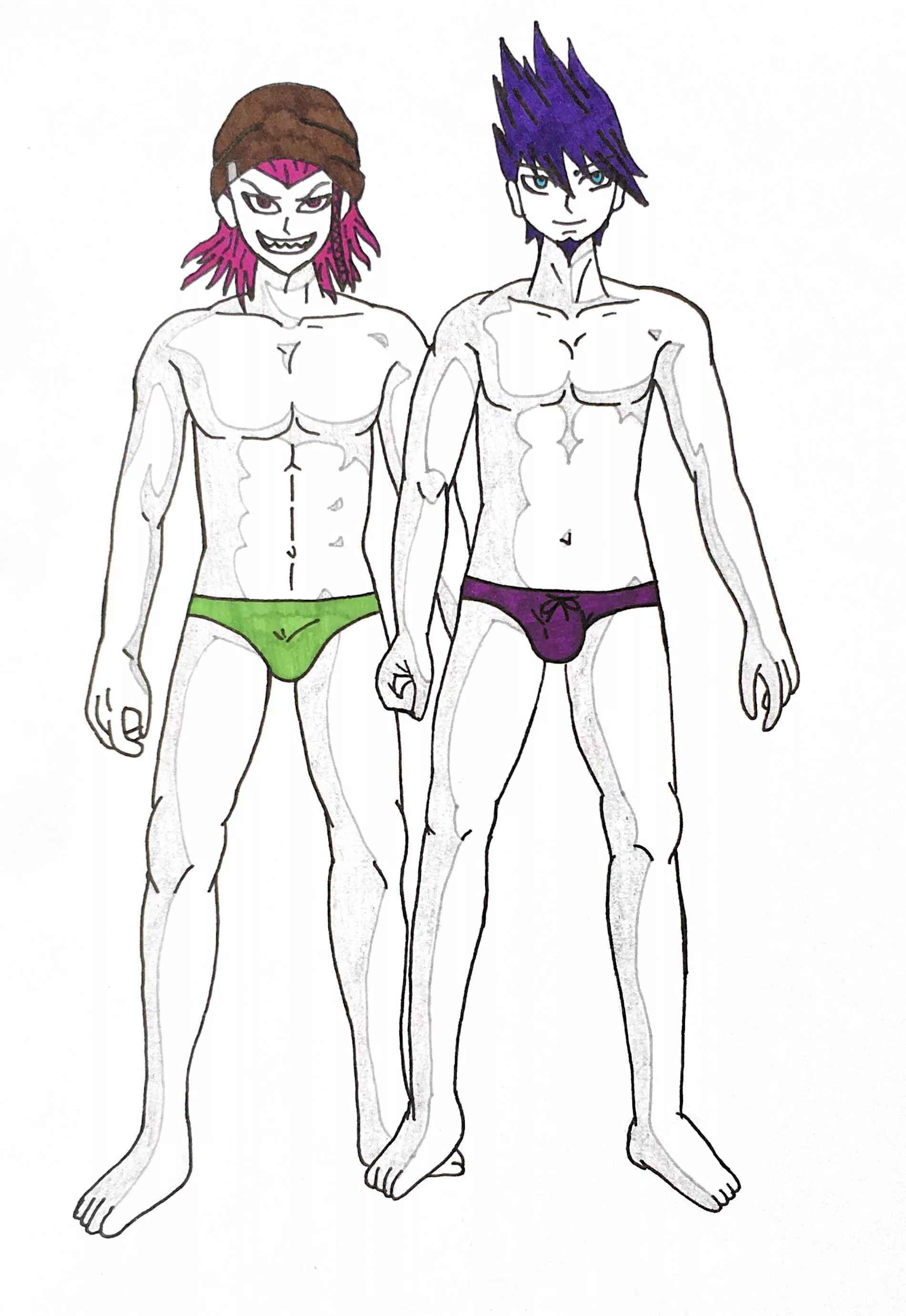 [Danganronpa] Kazuichi and Kaito wearing speedoâ€™s (OC)