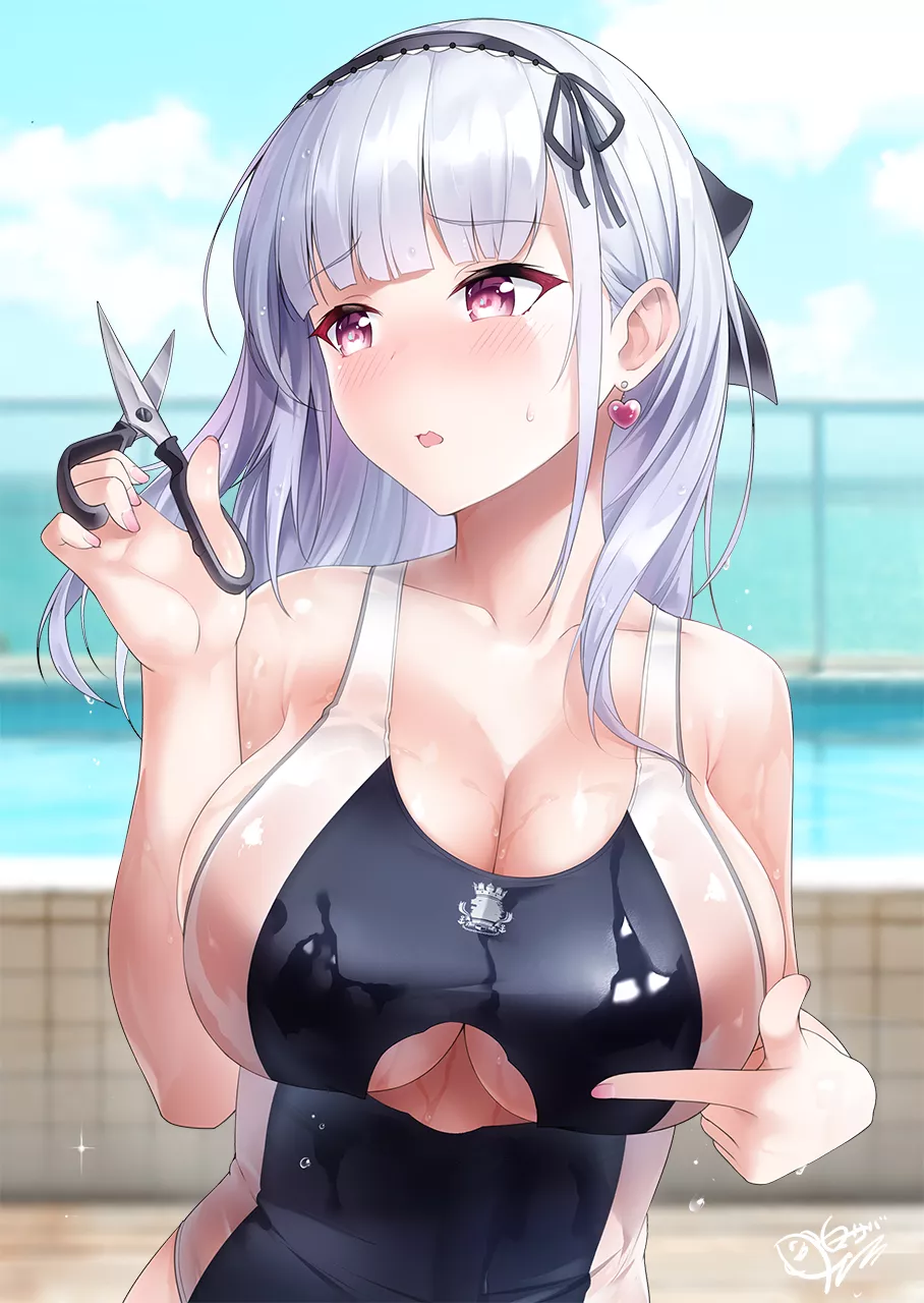 Dido Cut A Hole In Her Swimsuit Ready To Serve ( Shirosaba ) [Azur Lane]