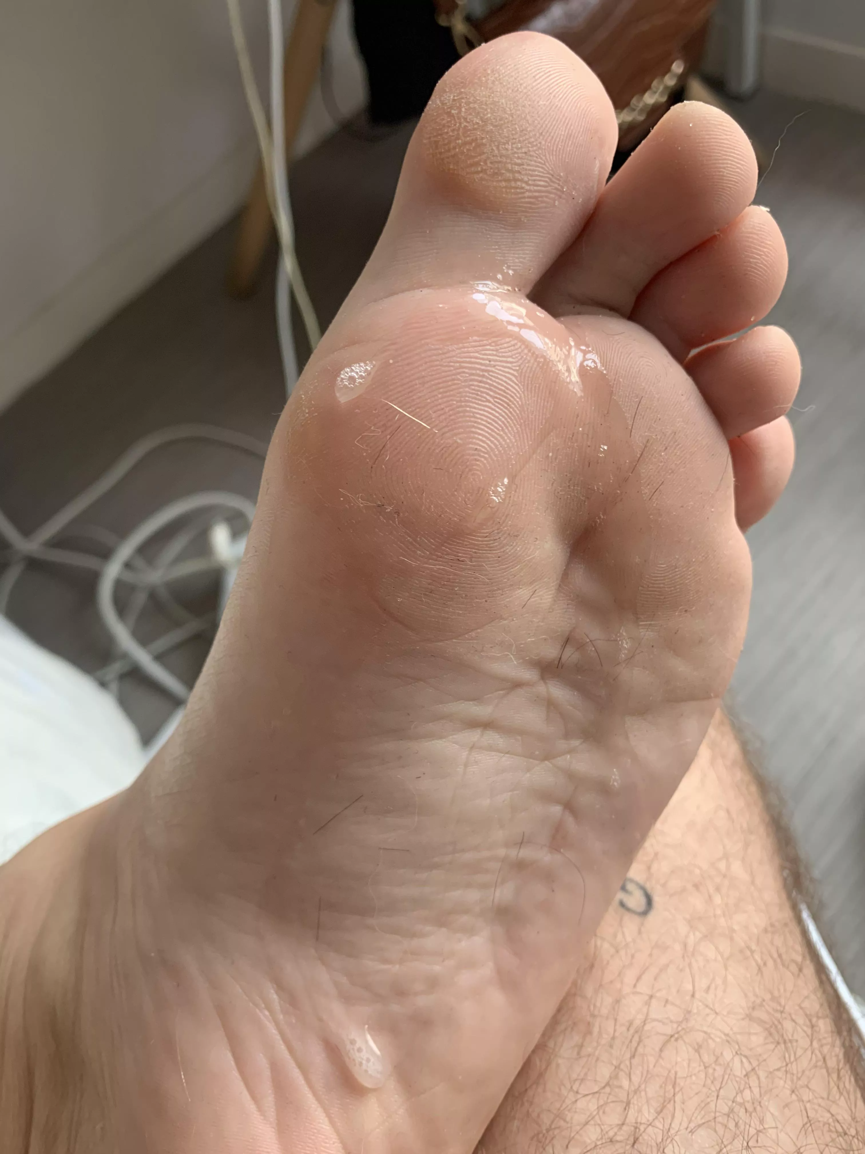 Dirty foot and I accidentally spit on it… wanna clean it off ? [29M straight guy]