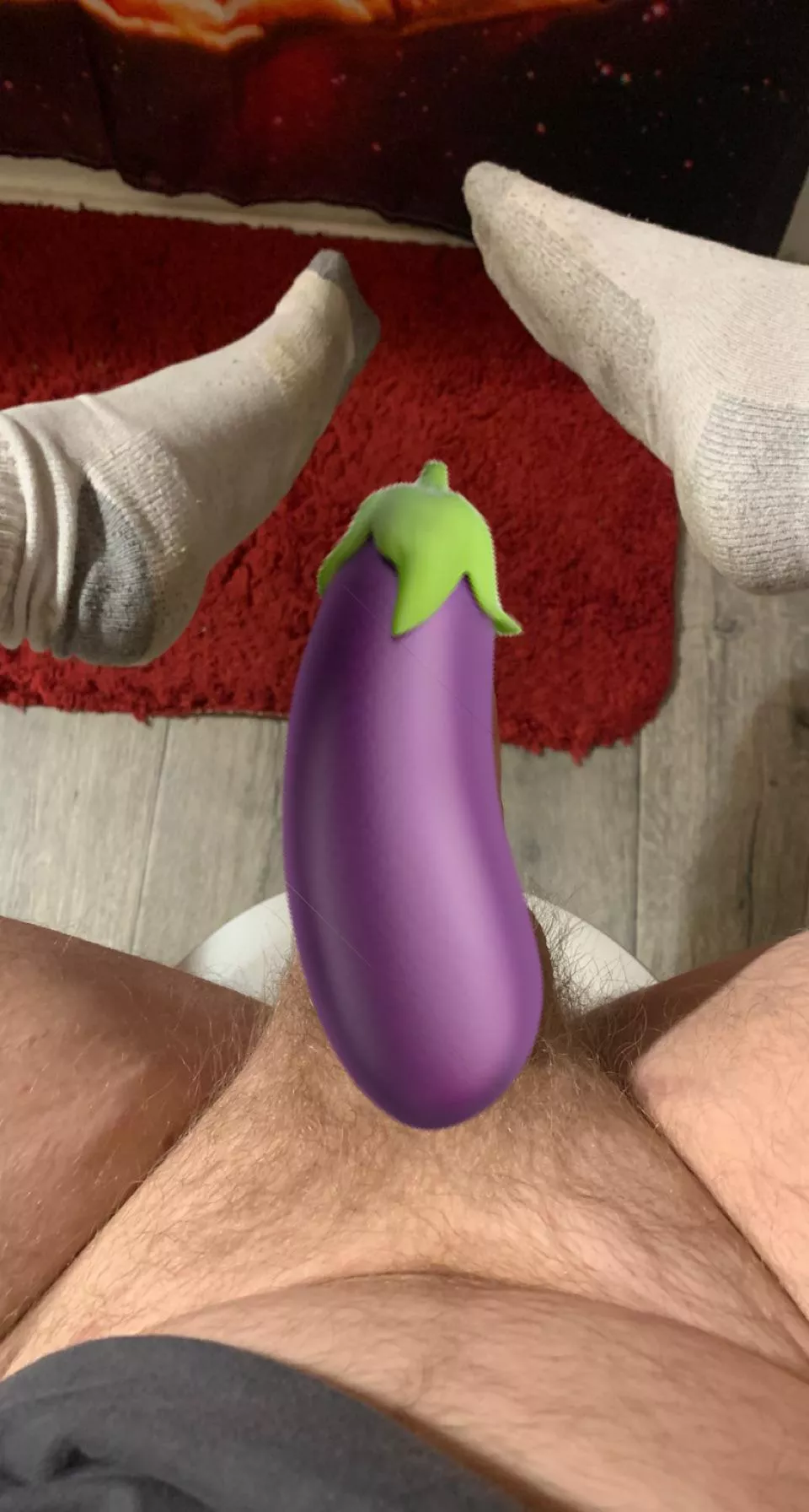 Dirty socks with a hard cock. Who wants to see the uncensored version?