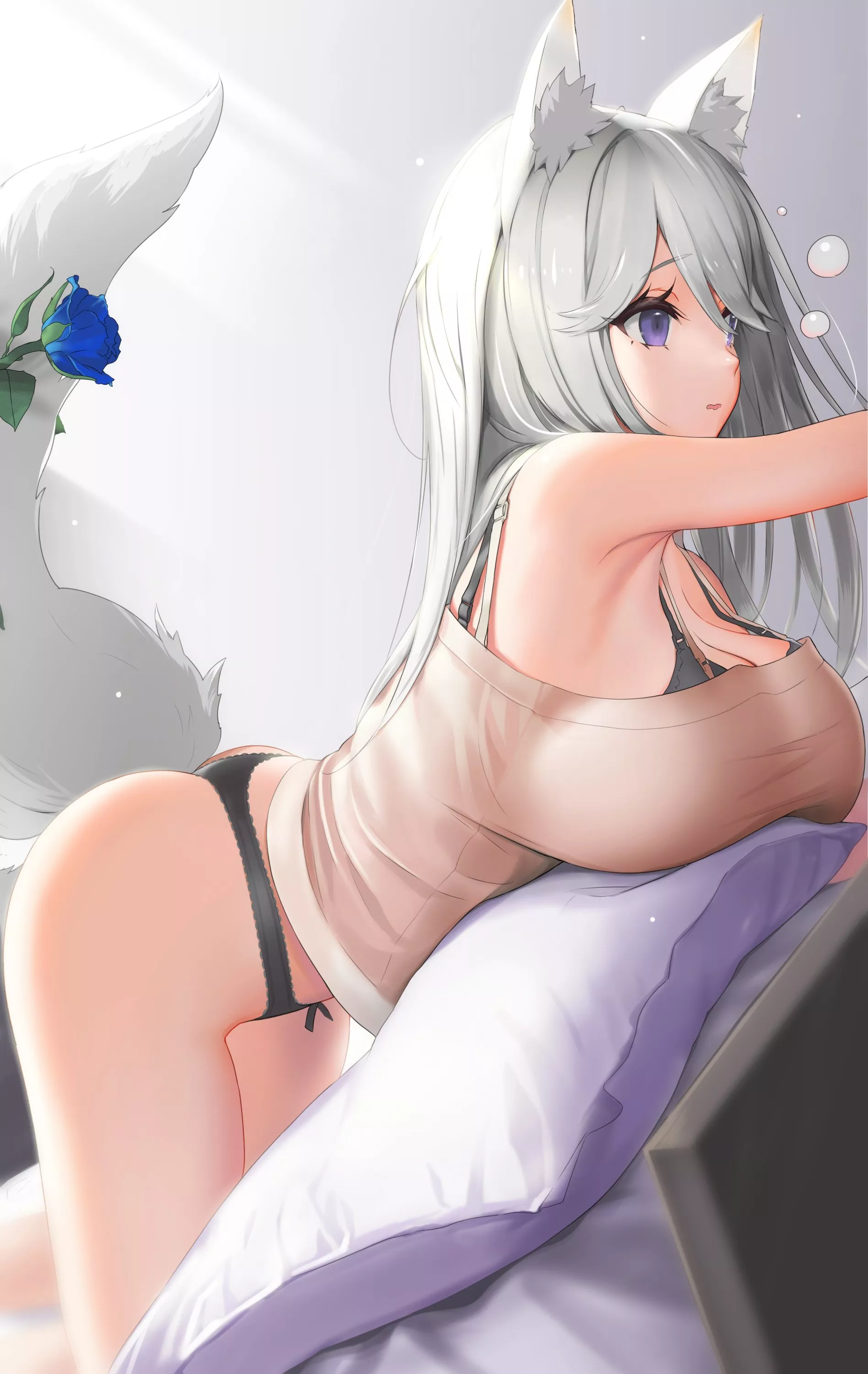 Distracted Wolf Girl In Bed (Nanam ) [Original]