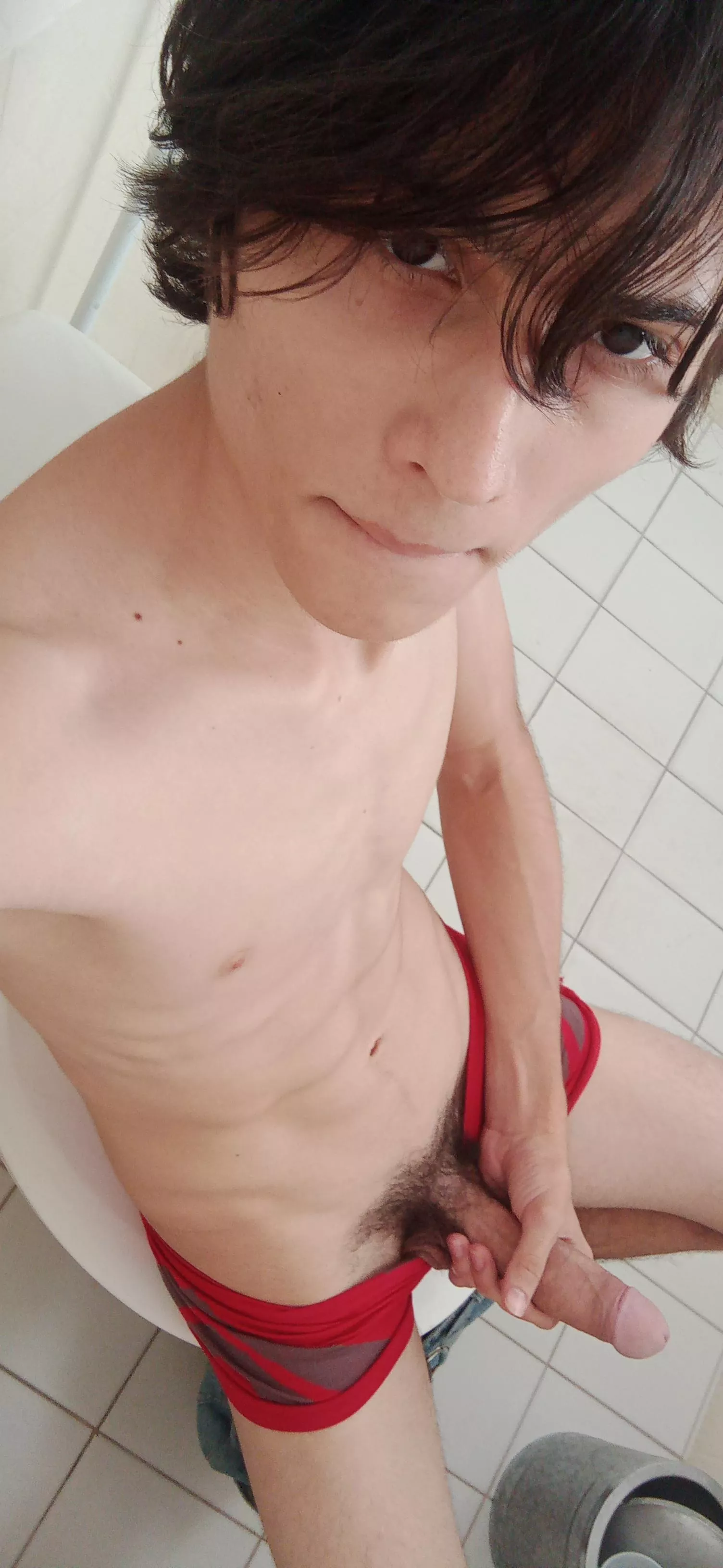 do you also like to masturbate in risky places? I have a habit of jacking off in the bathroom at work. When i think someone can find me i get very horny, this makes my dick drool pre cum a lot ðŸ˜‹