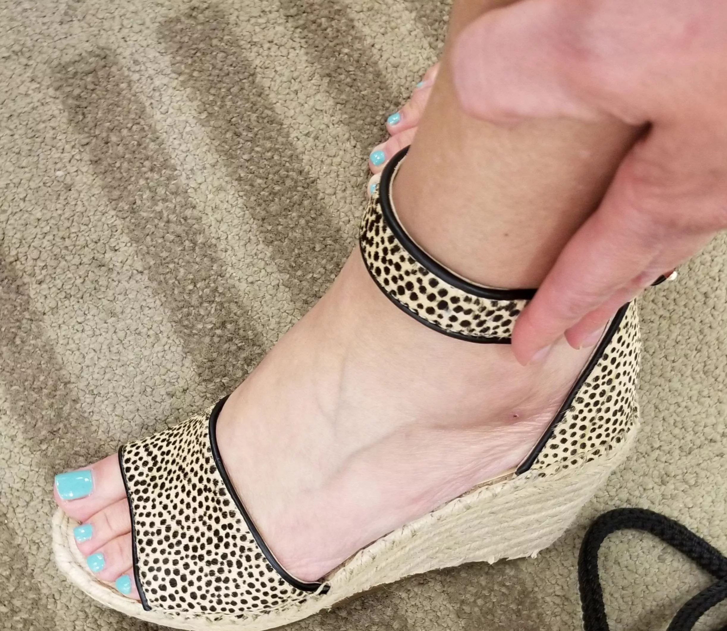 Do you like blue toes and wedge heels?