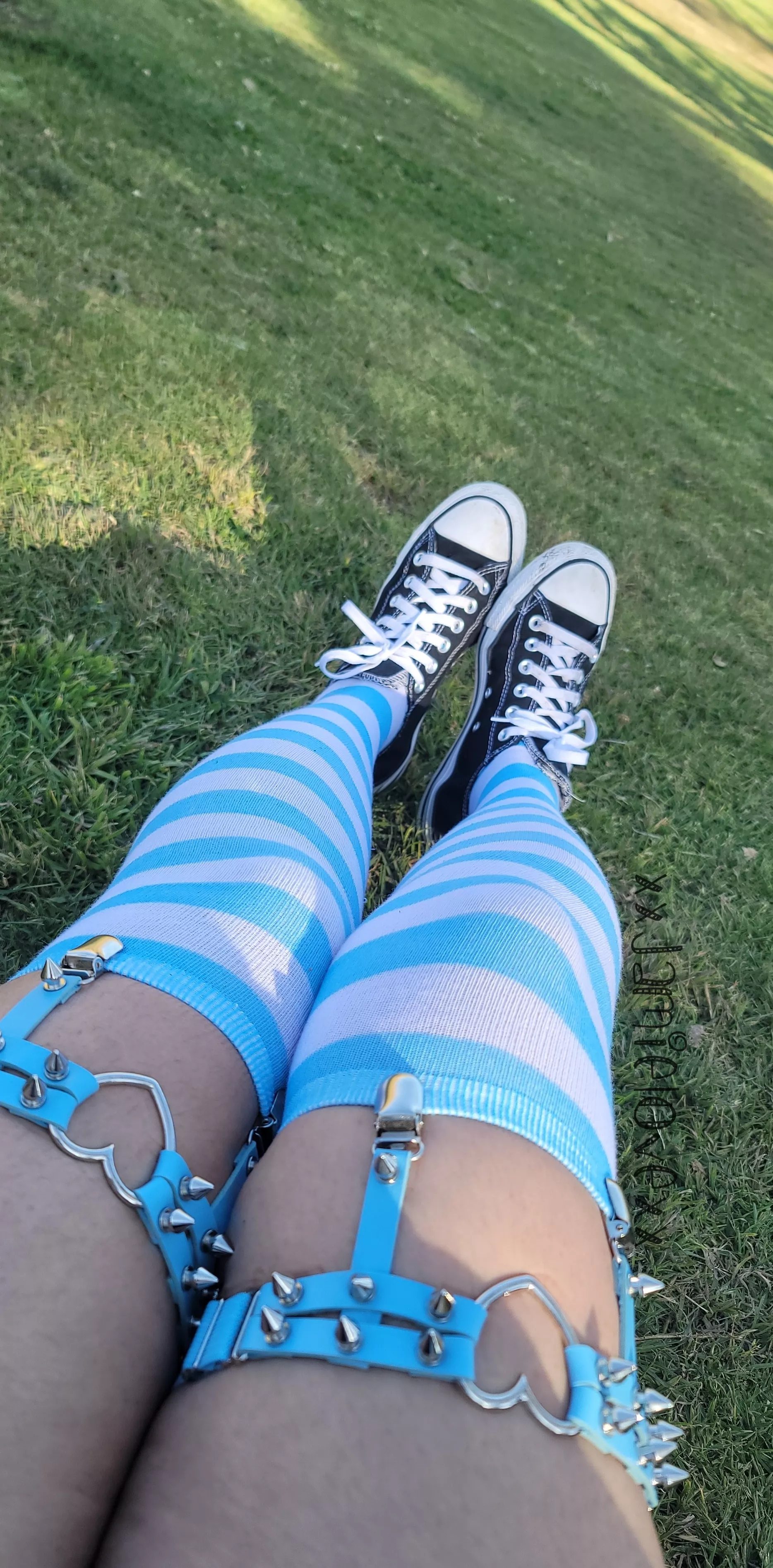 Do you like my socks of the day? They match my garter belts