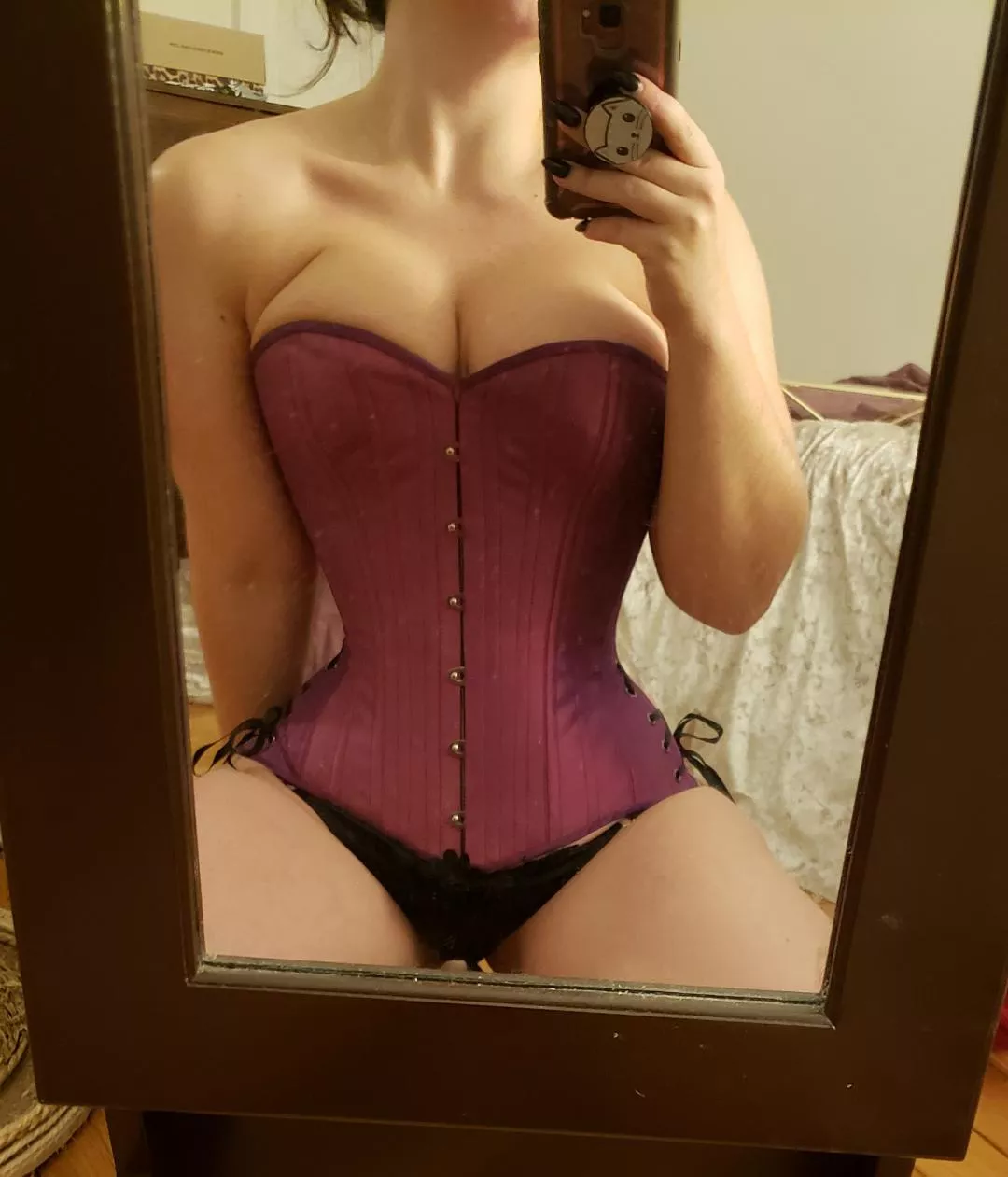 Do you like my tiny waist and pushed up tits?