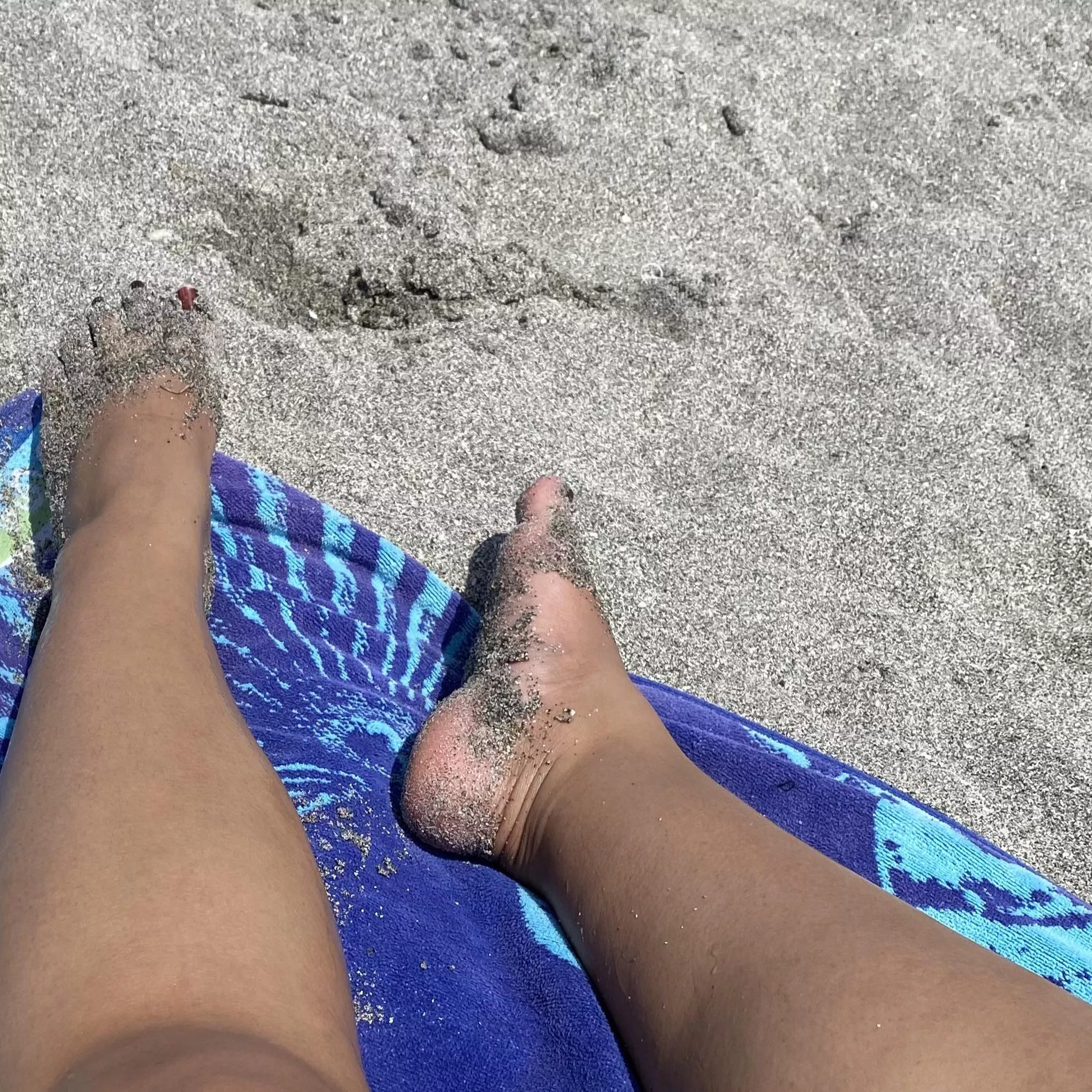 Does the sand hide how bad I need a pedicure?