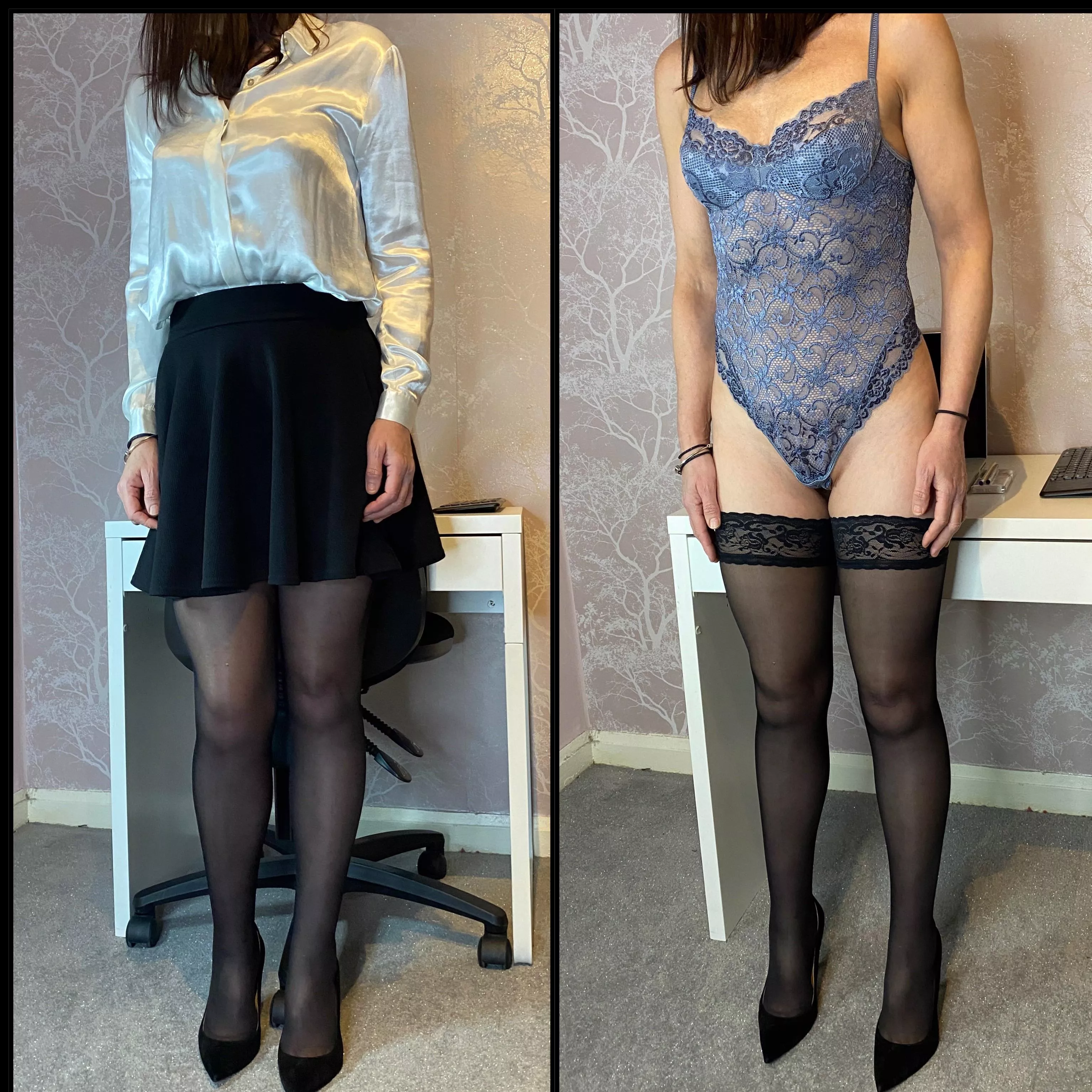 Does your secretary wear thigh-highs under her office clothes?