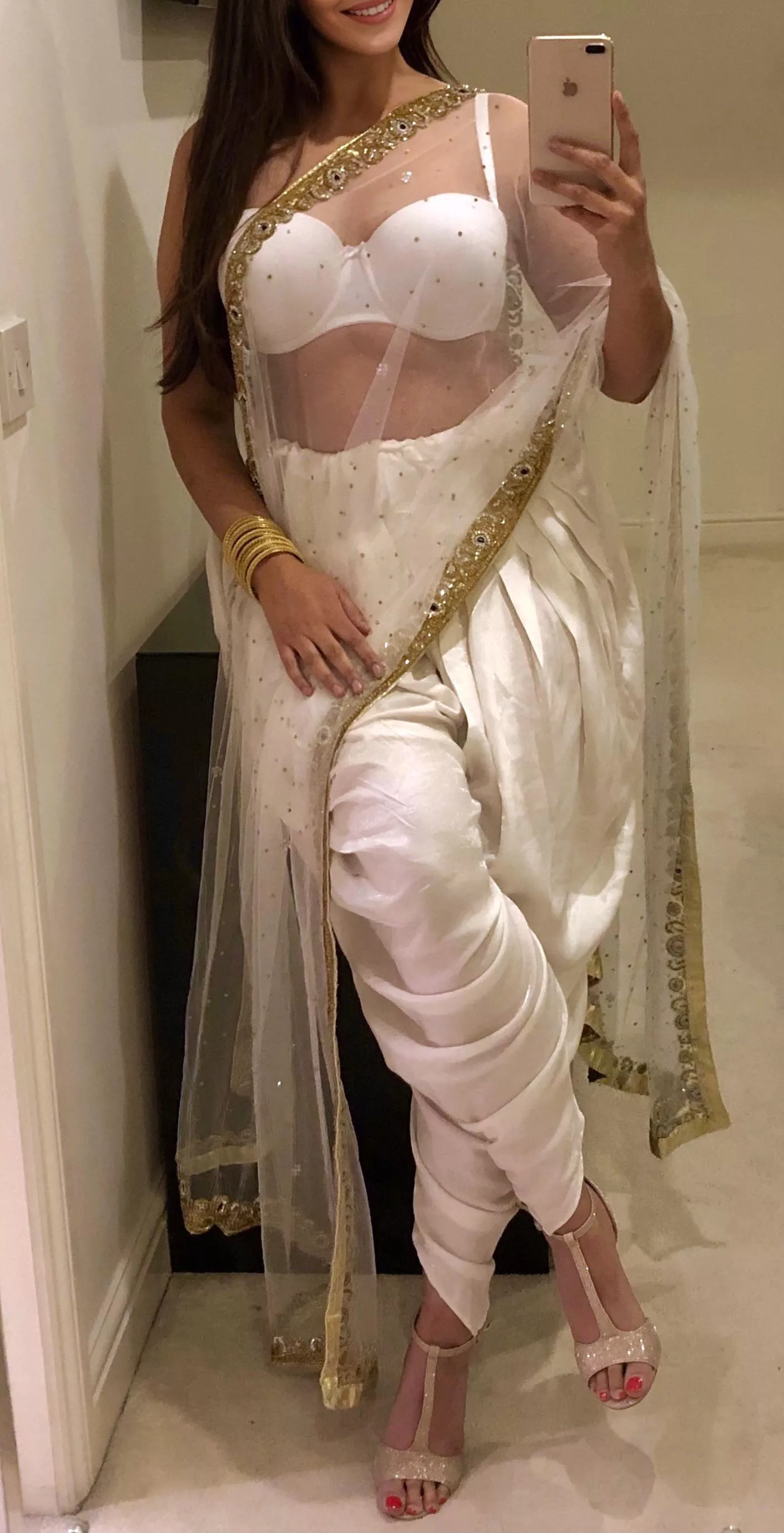 Dressed in all white like an Indian Goddess ðŸ¤ British Punjabi Indian