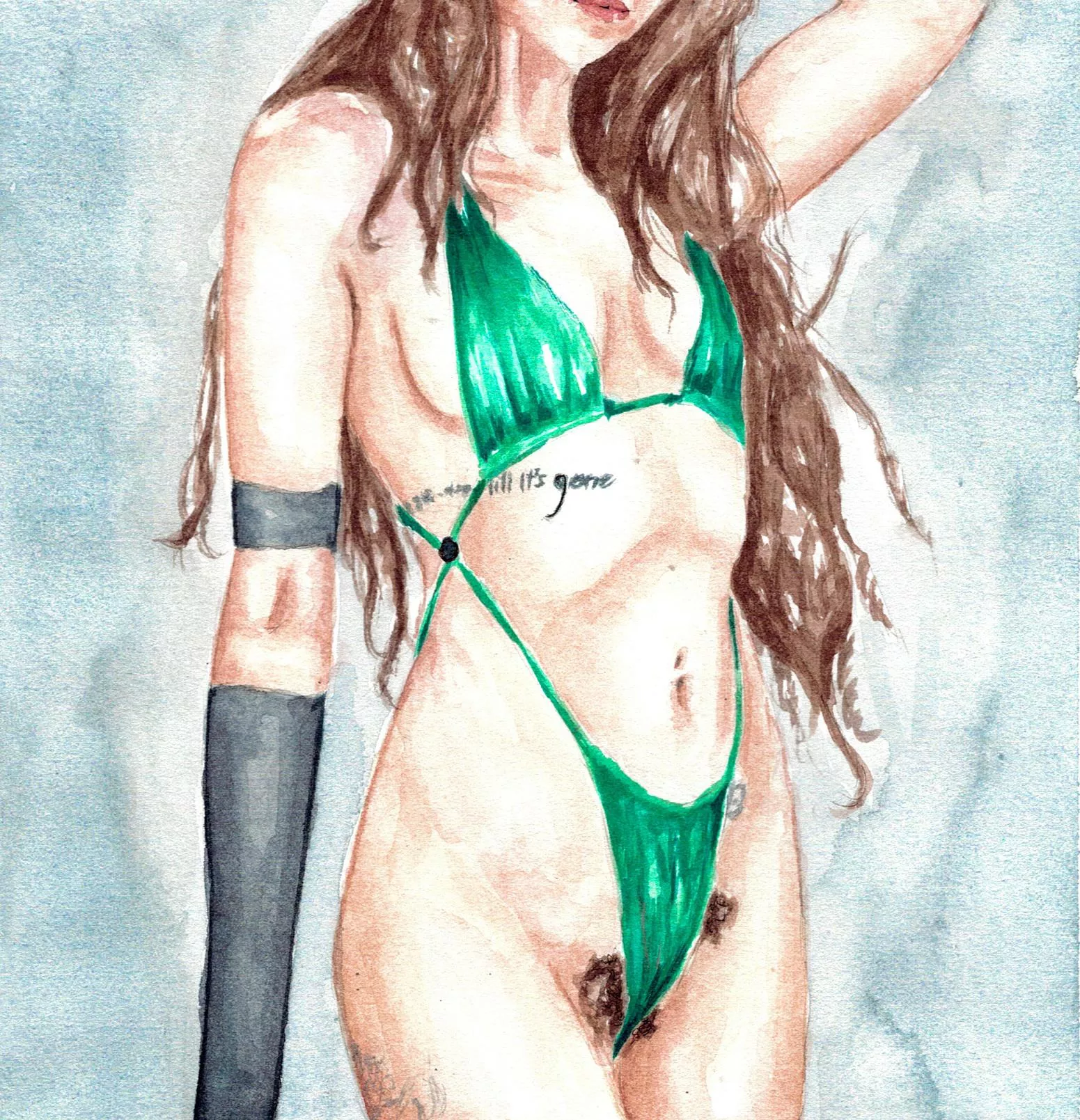 emerald, by me, watercolor, 2022