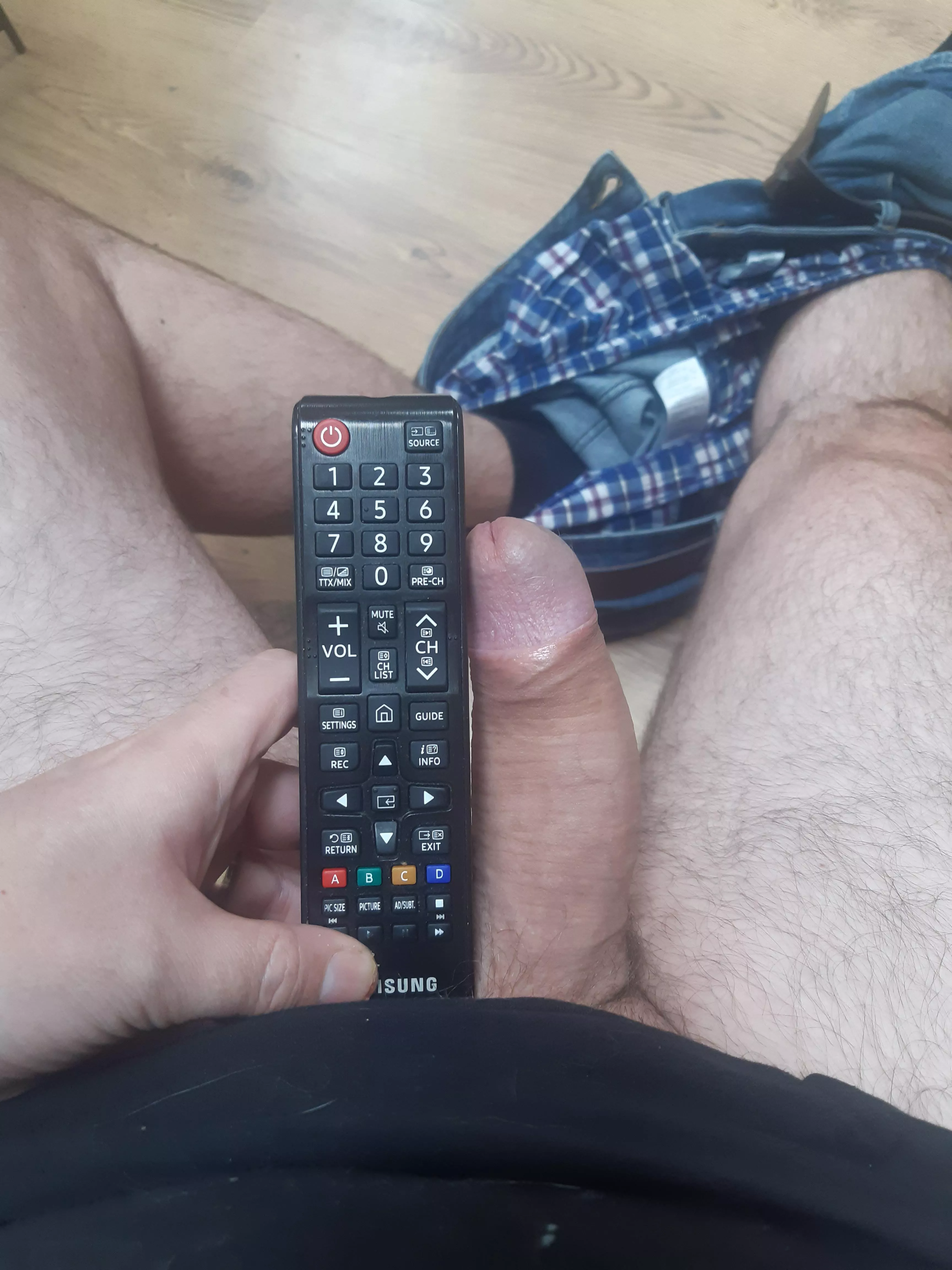 Erect dick compared to remote